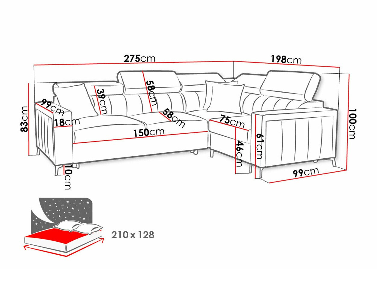 Угловой диван Sarasota 149 (Mono 234 + Botanical 36)