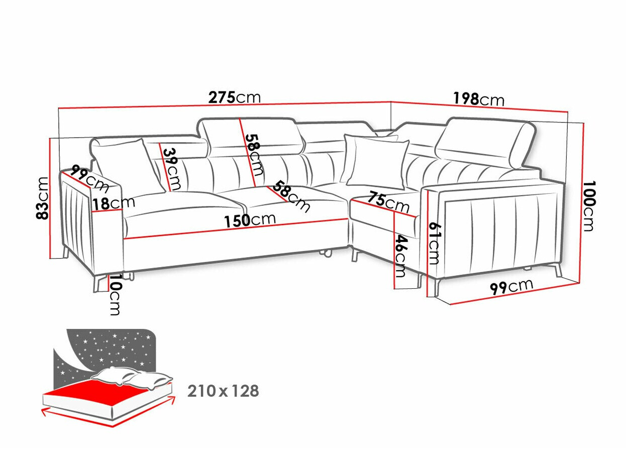 Угловой диван Sarasota 149 (Mono 244 + Botanical 36)