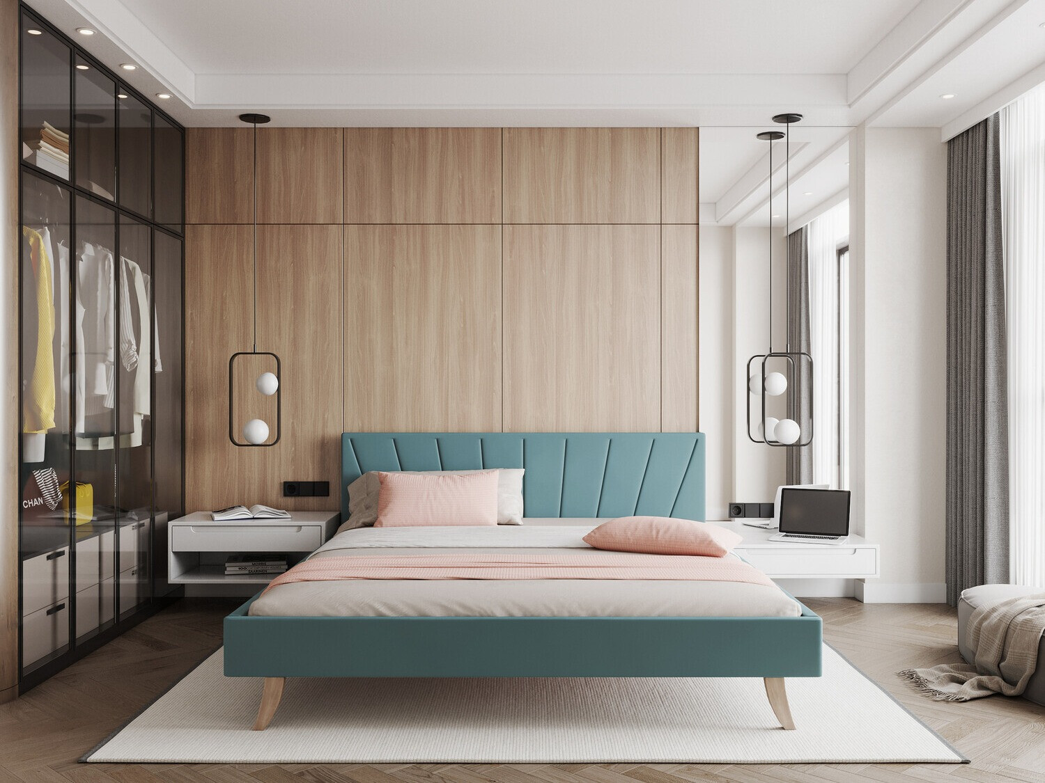 Кровать Fairfield 108 (Темно-бирюзовый)