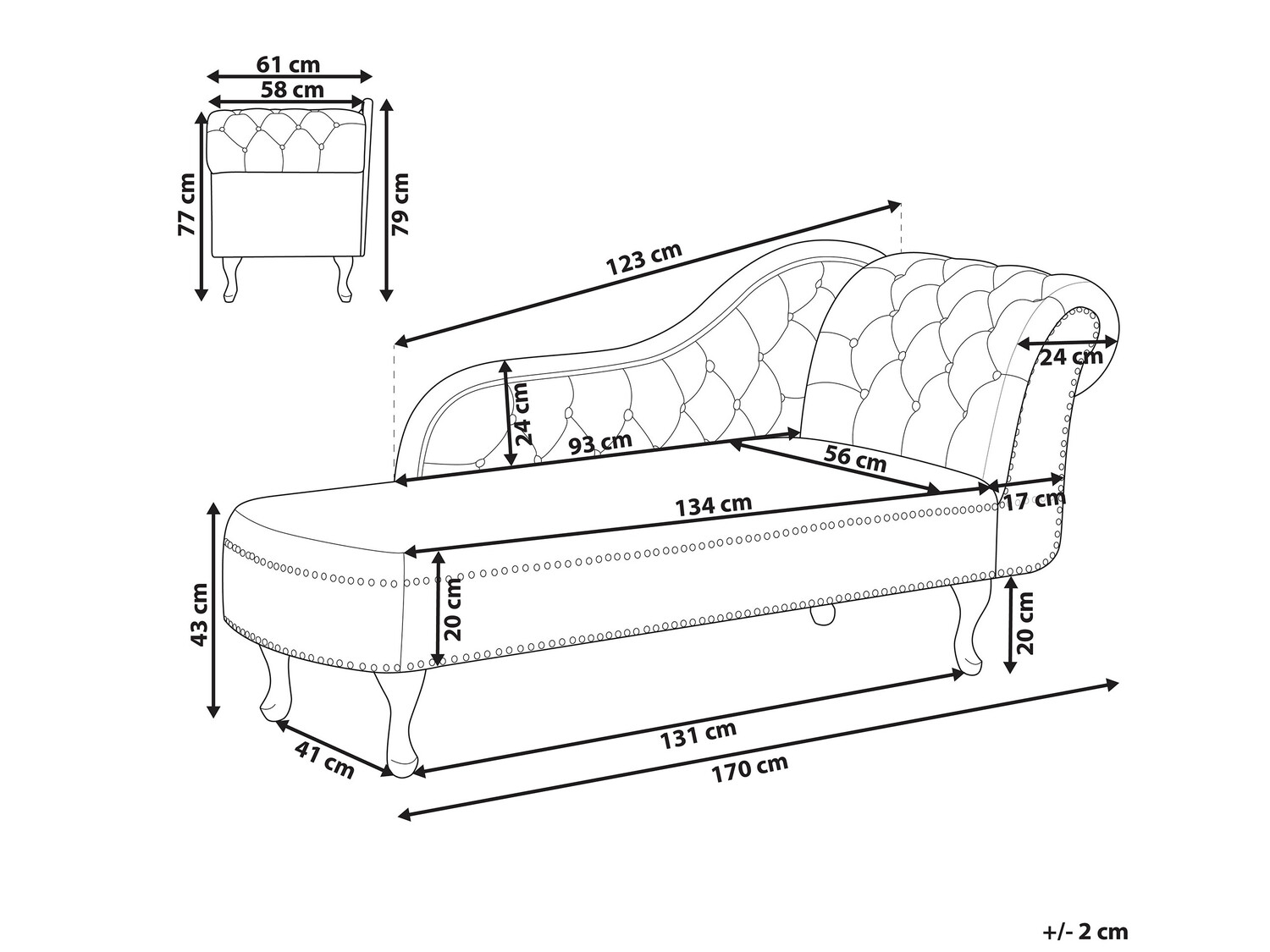 Kušete Berwyn 696 (Melns)