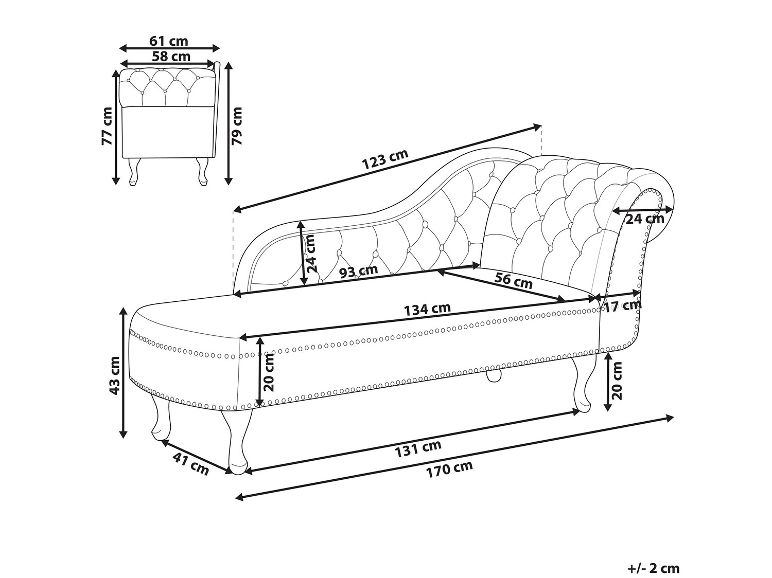 Кушетка Berwyn 696 (Красный)