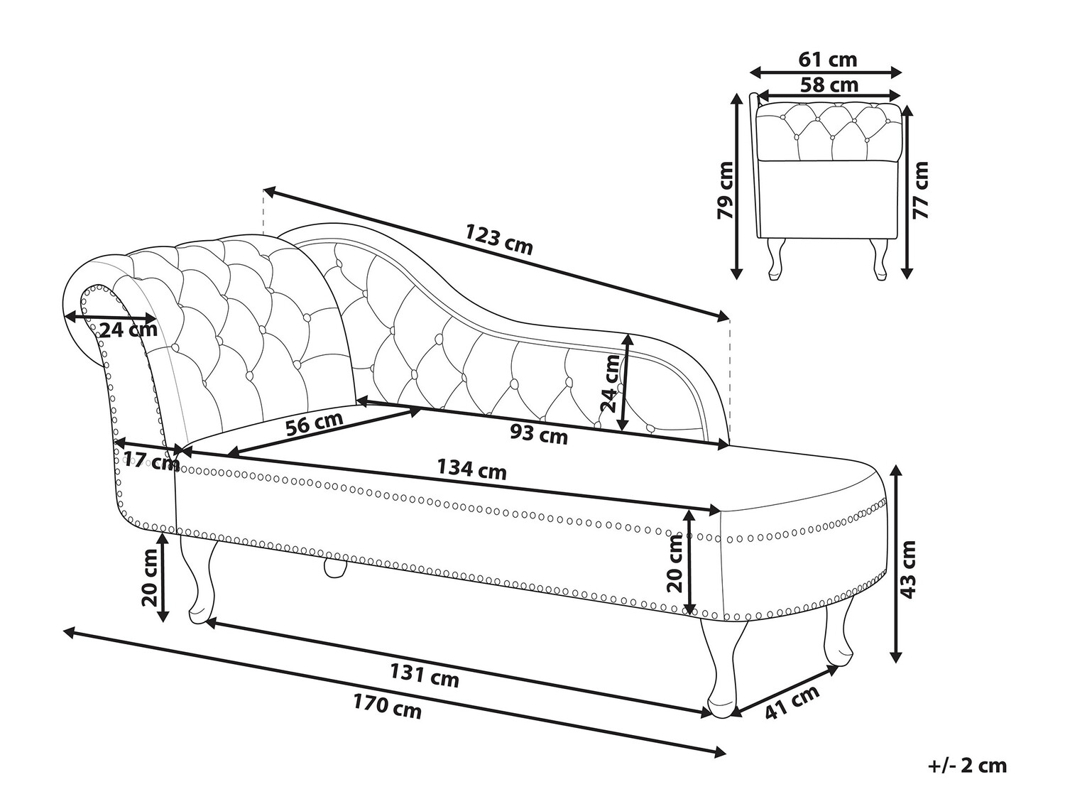 Кушетка Berwyn 696 (Серый)