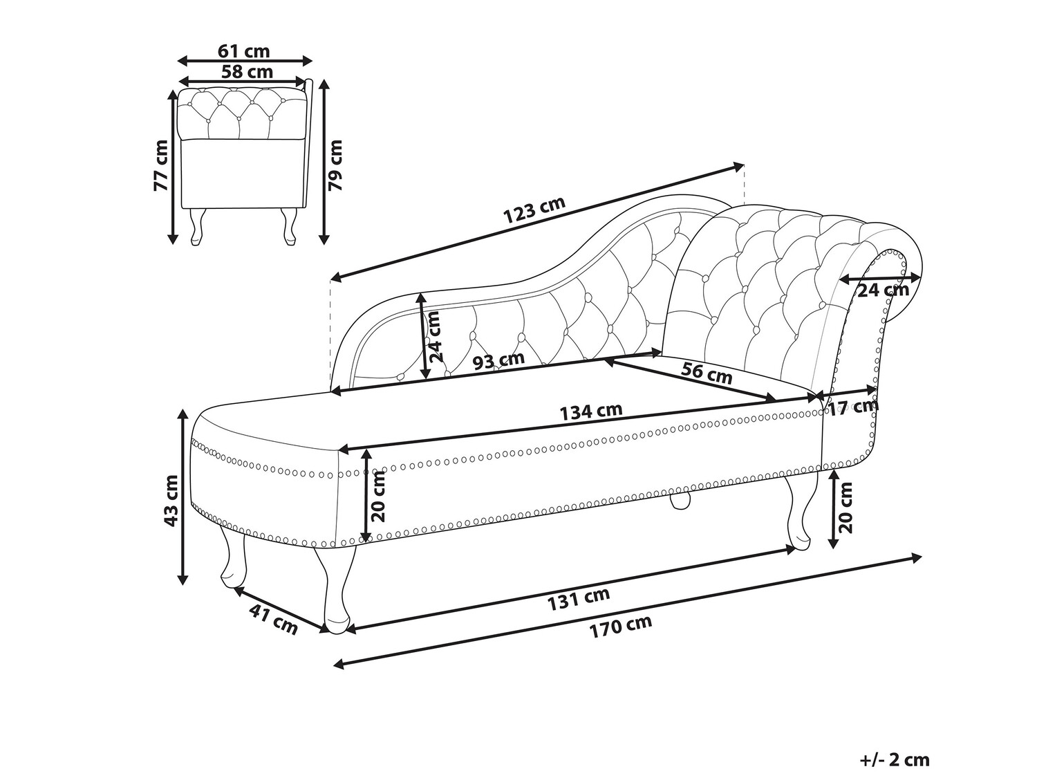 Кушетка Berwyn 696 (Синий)