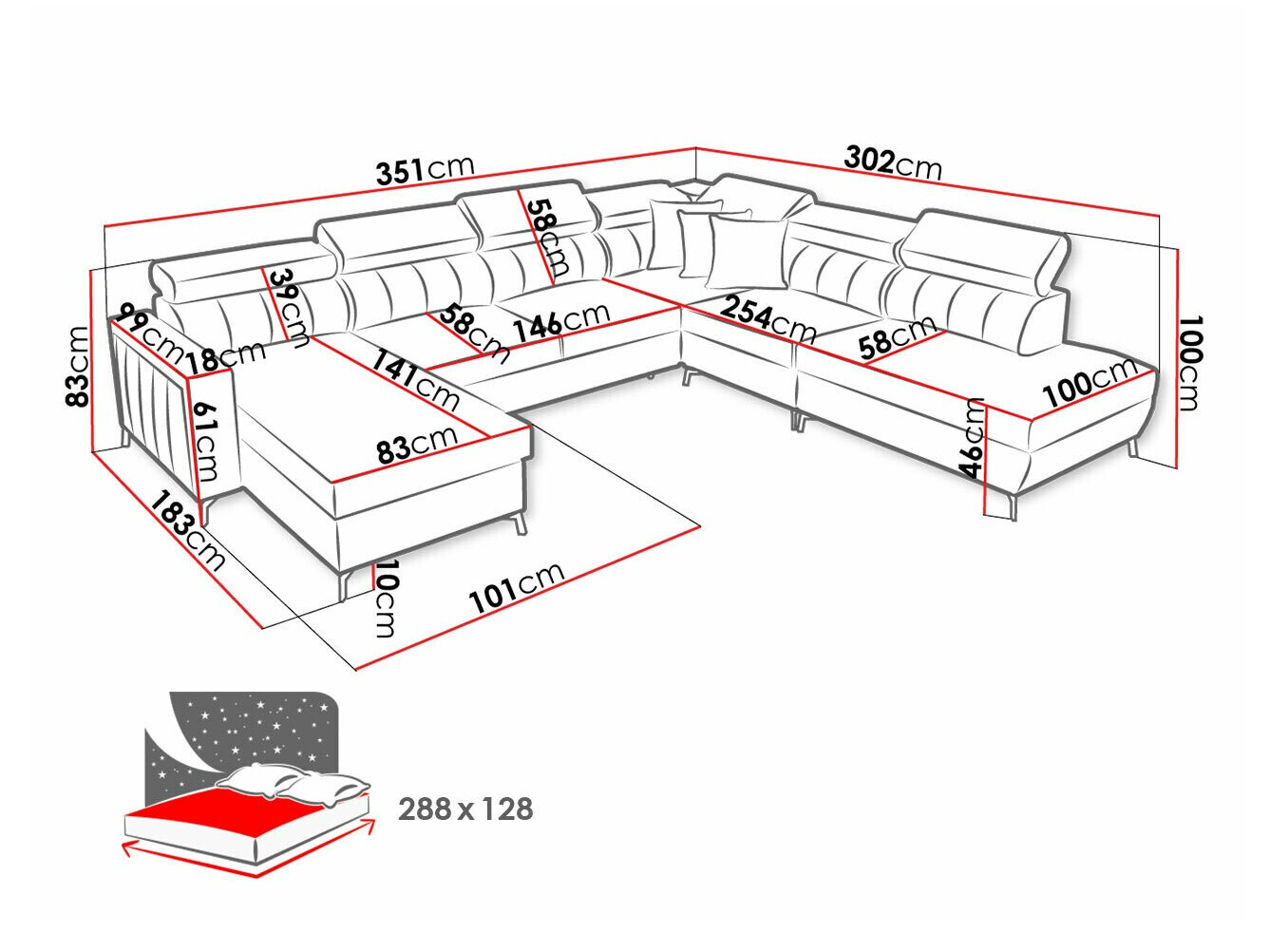 Stūra dīvāns Sarasota 155 (Mono 234 + Botanical 36)
