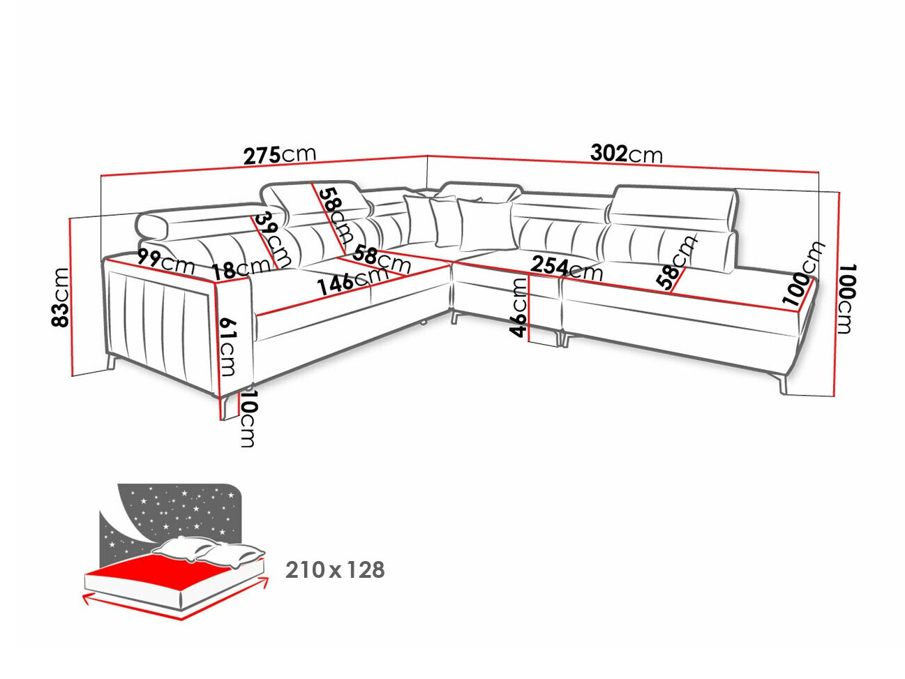 Stūra dīvāns Sarasota 156 (Mono 234 + Botanical 36)