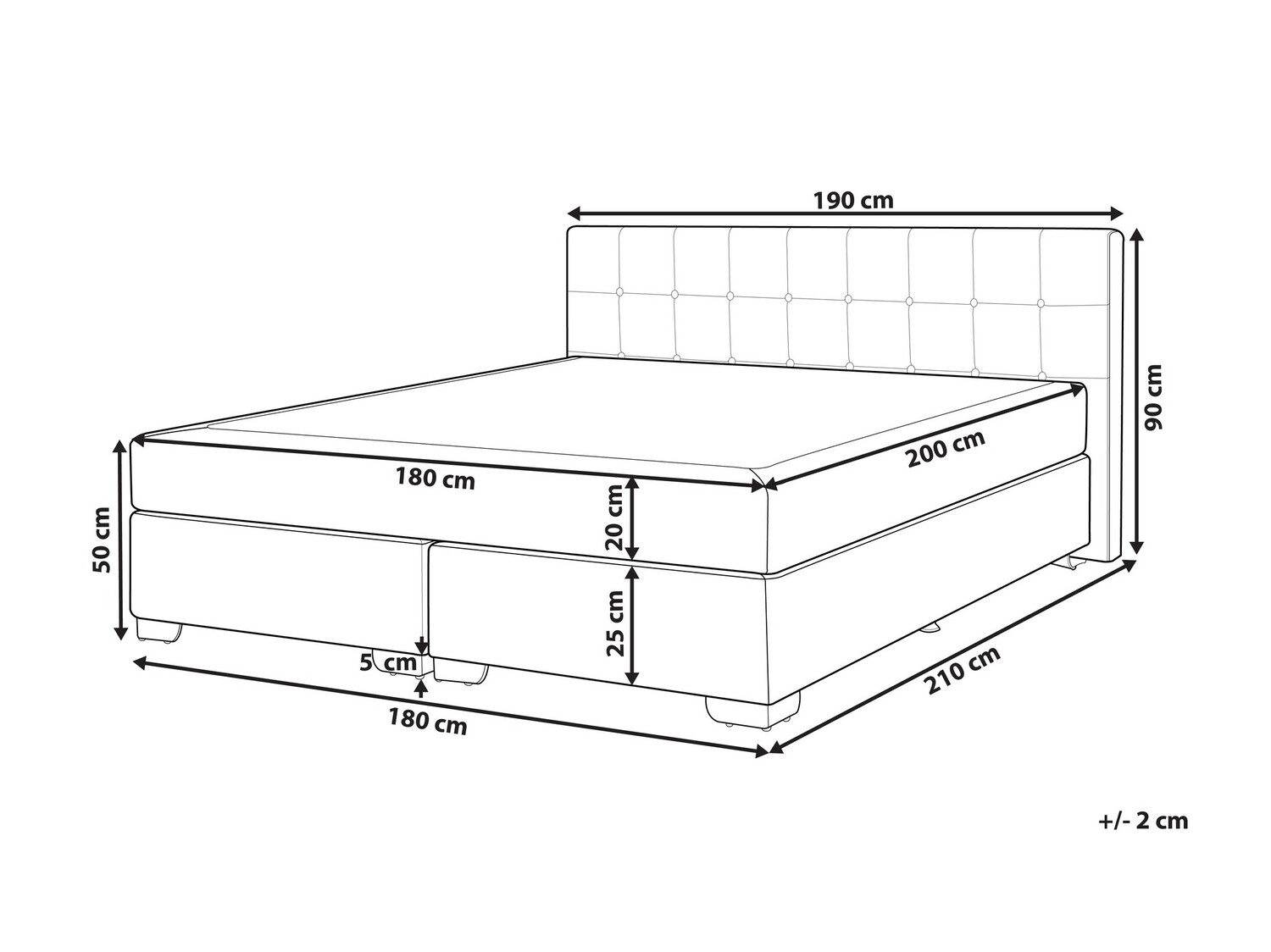 Континентальная кровать Berwyn 718 (Чёрный)