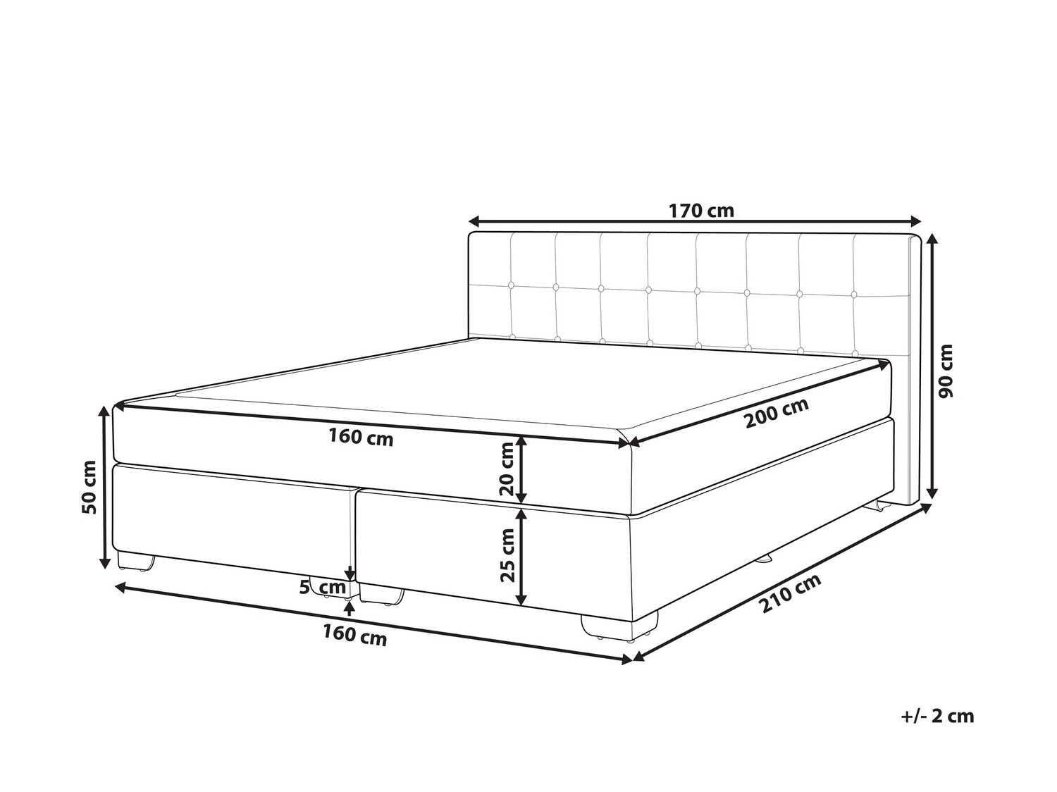 Континентальная кровать Berwyn 718 (Серый)