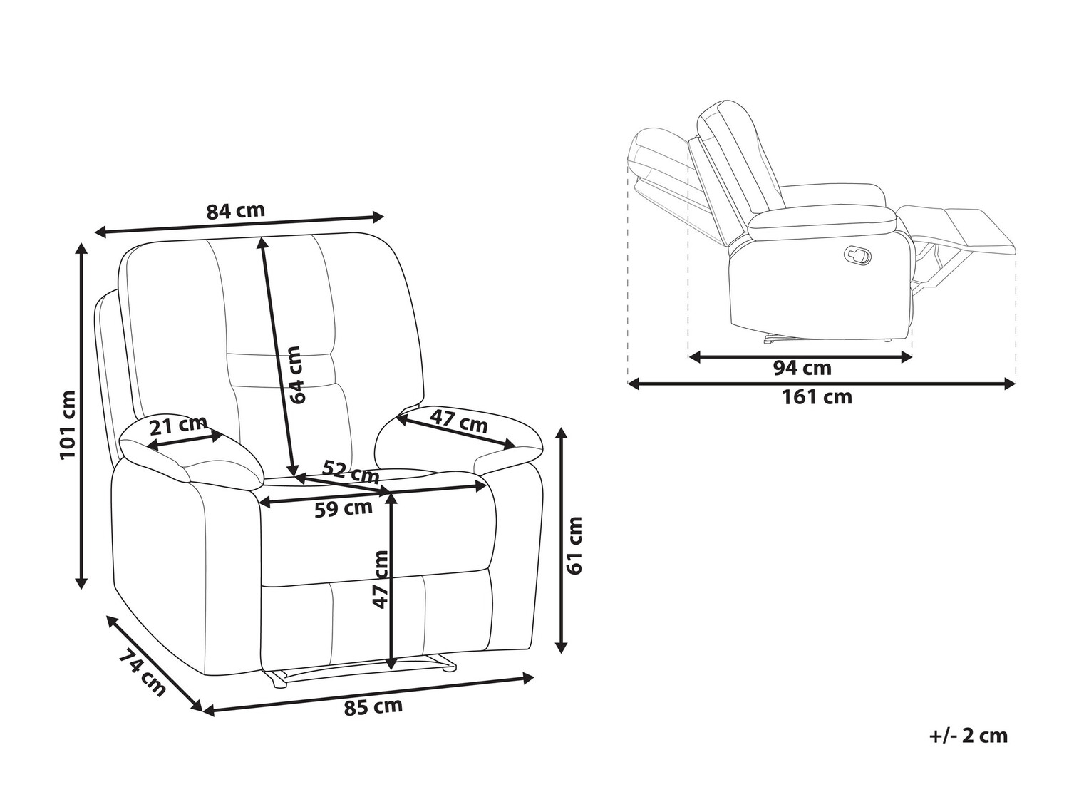 Кресло реглайнер Tivlira 100 (Белый)