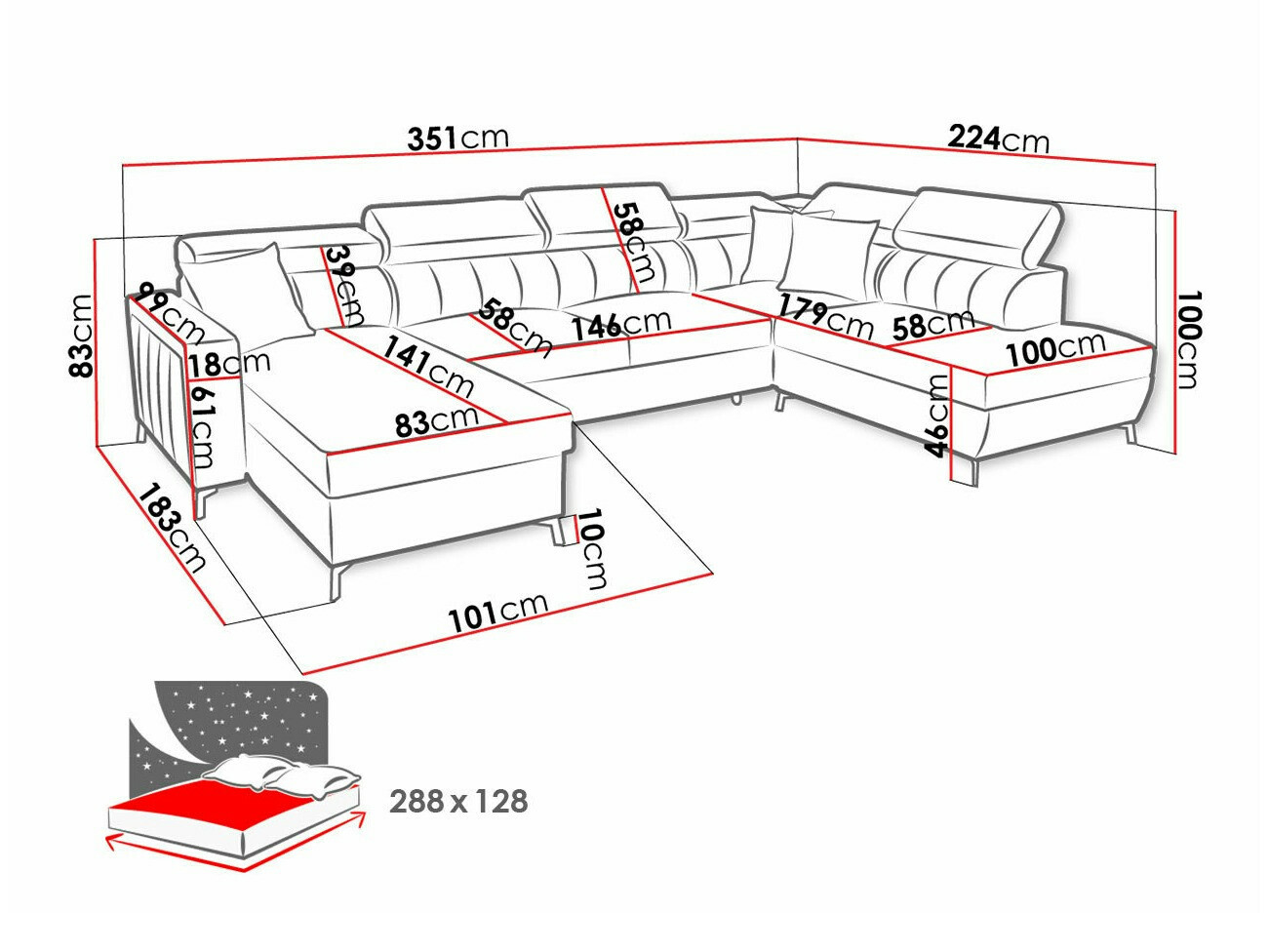 Stūra dīvāns Sarasota 158 (Mono 234 + Botanical 36)