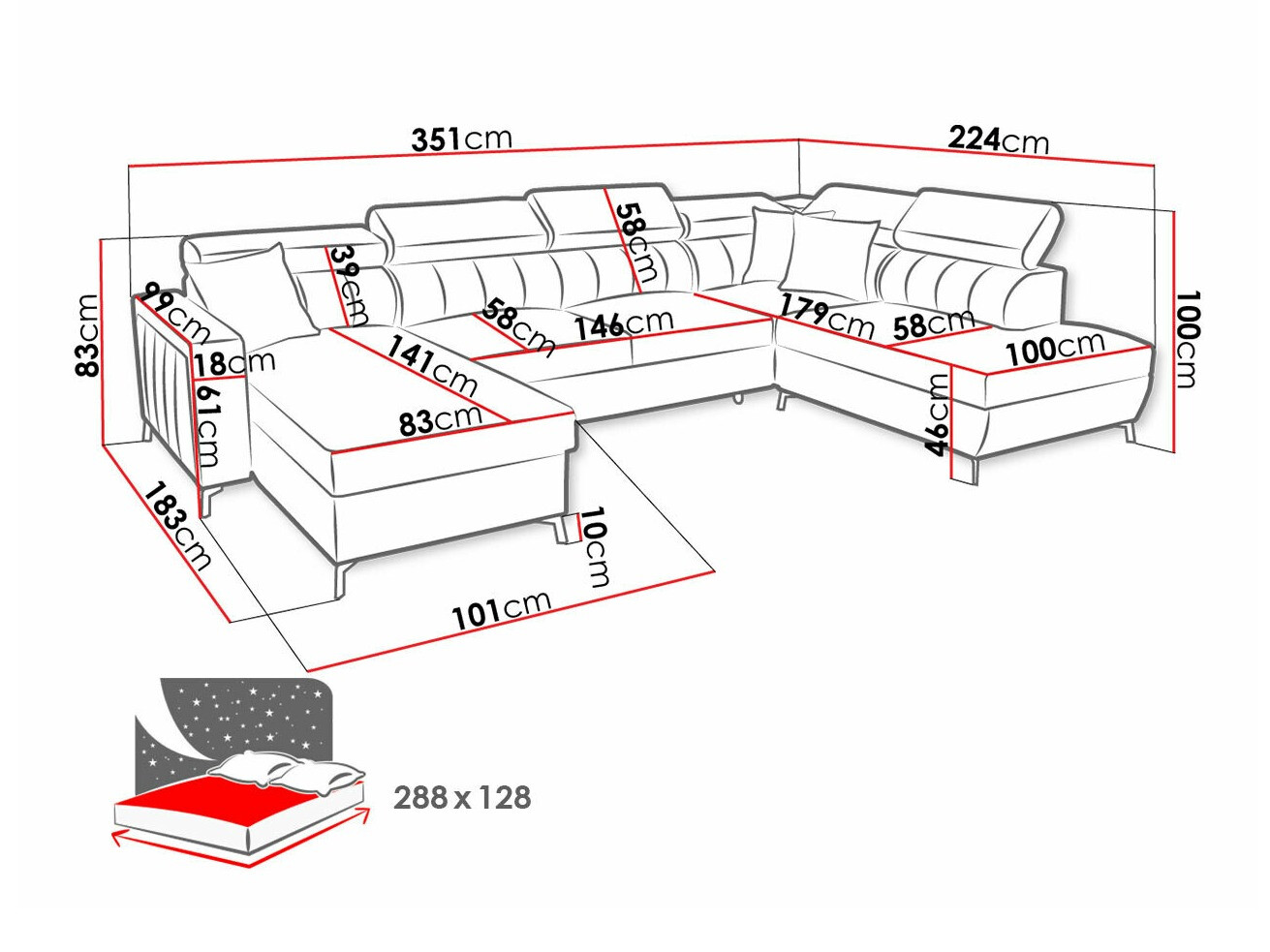 Stūra dīvāns Sarasota 158 (Mono 235 + Botanical 36)