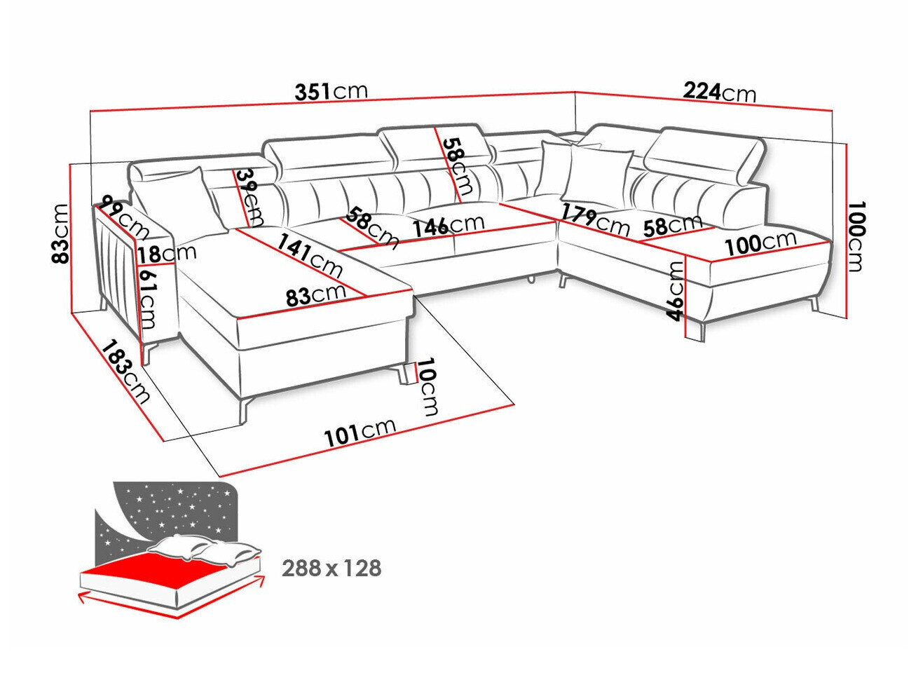 Stūra dīvāns Sarasota 158 (Mono 242 + Botanical 36)
