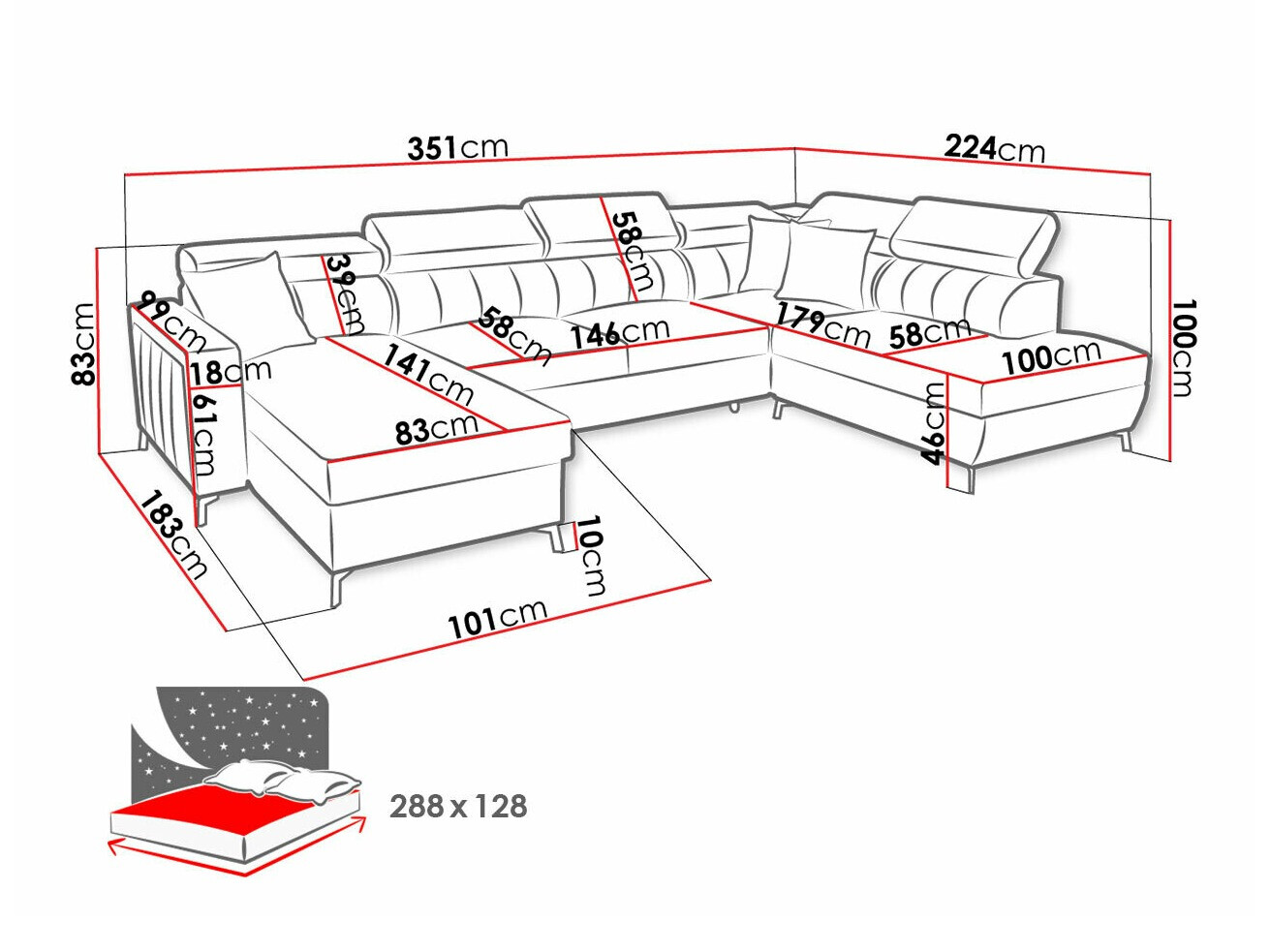 Stūra dīvāns Sarasota 158 (Mono 244 + Botanical 36)