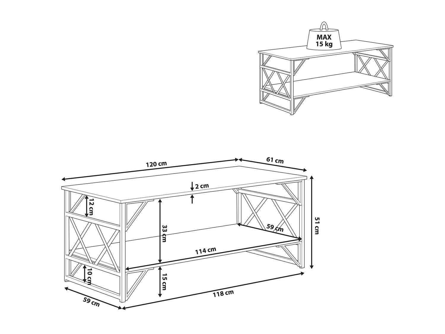 Журнальный столик Berwyn 703 (Чёрный + Taupe)