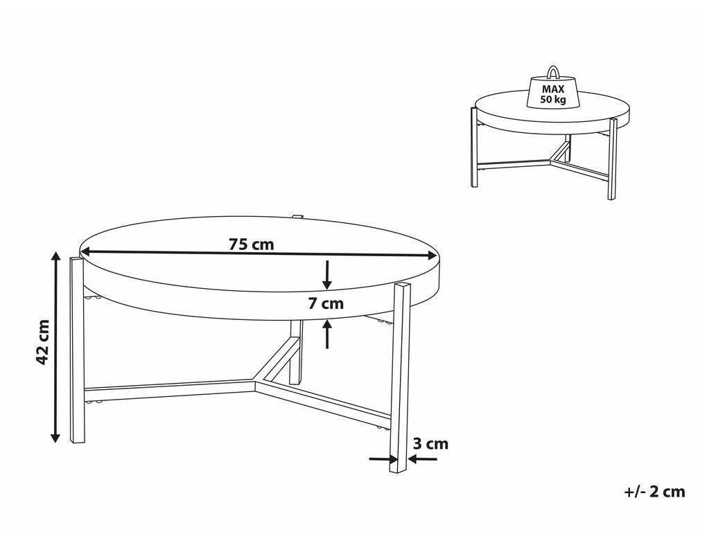 Журнальный столик Berwyn 707 (Чёрный + Серый)