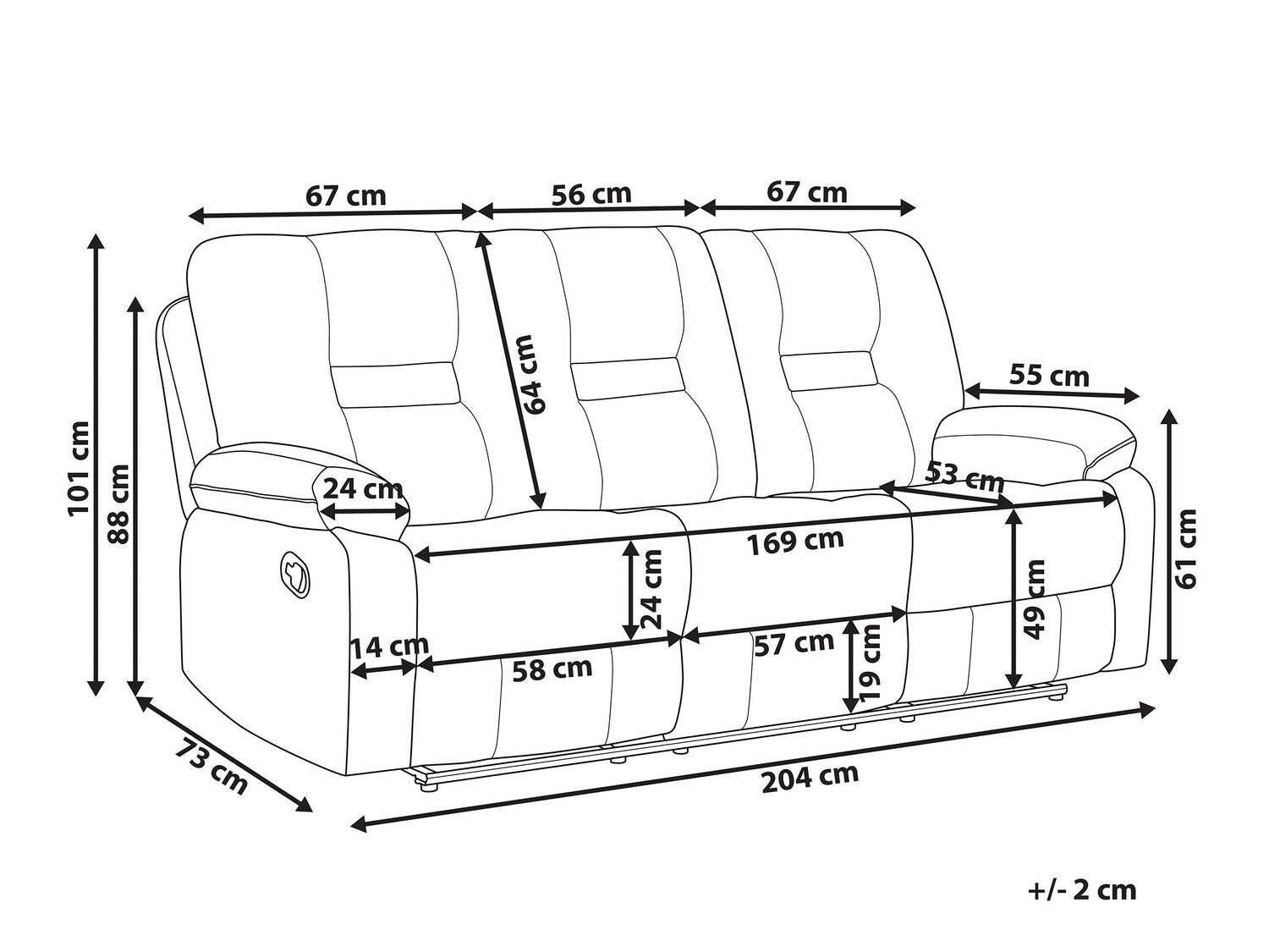 Dīvāns reglainer Tivlira 102 (Balts)