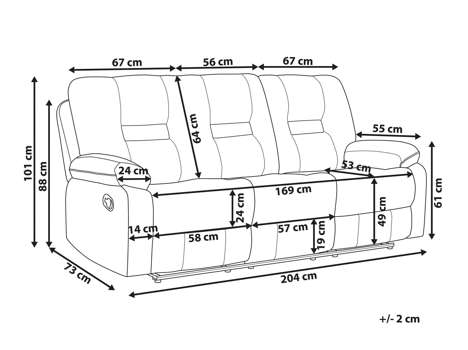 Dīvāns reglainer Tivlira 102 (Brūns)