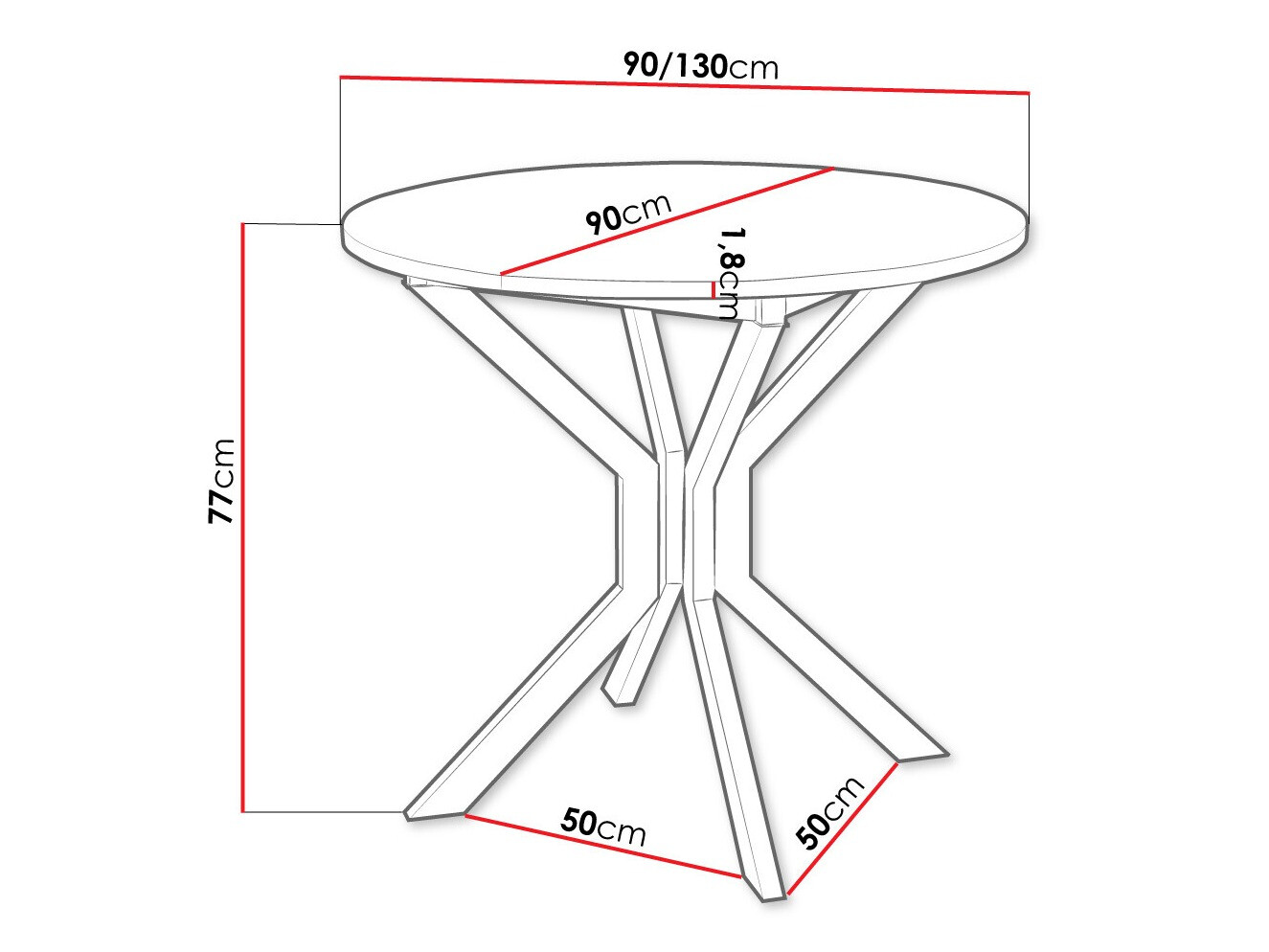 Cтол Edmond 111 (Белый + Чёрный)