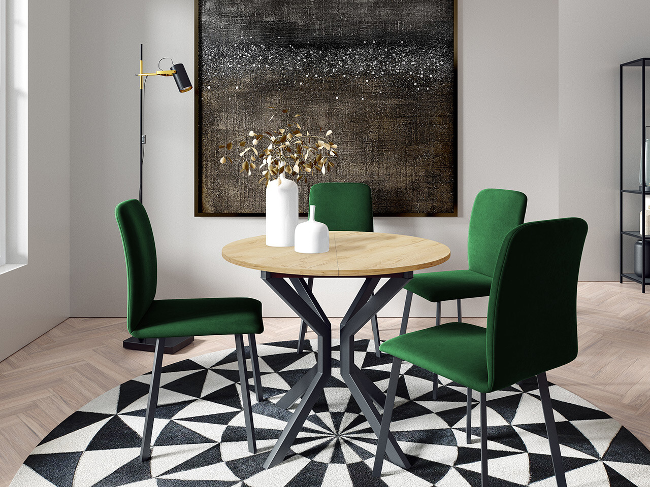 Cтол Edmond 111 (Ремесло золотой дуб + Чёрный)