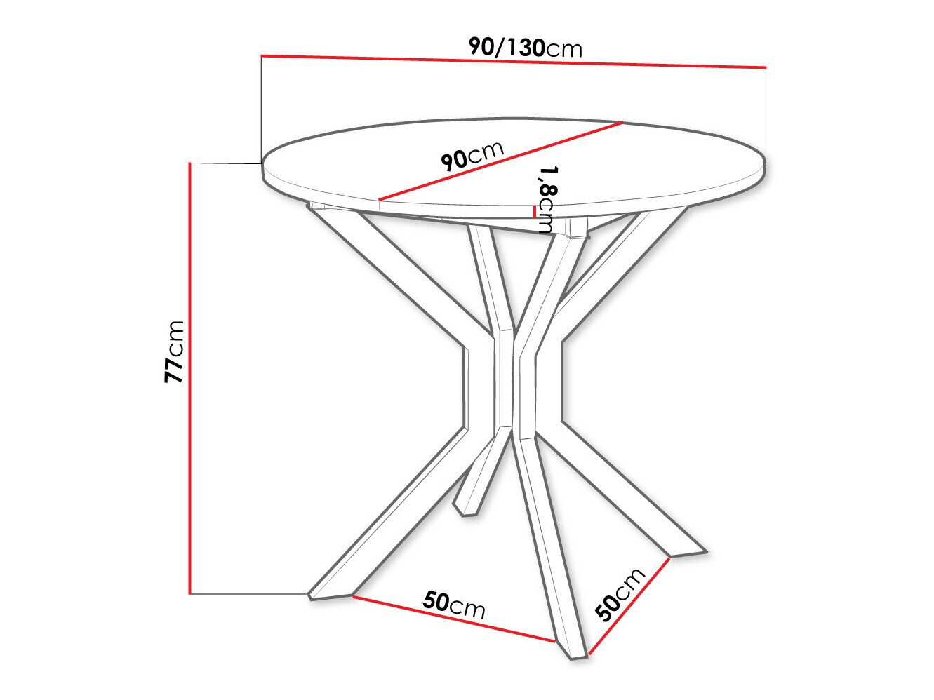 Galds Edmond 111 (Pelēks marmors + Melns)