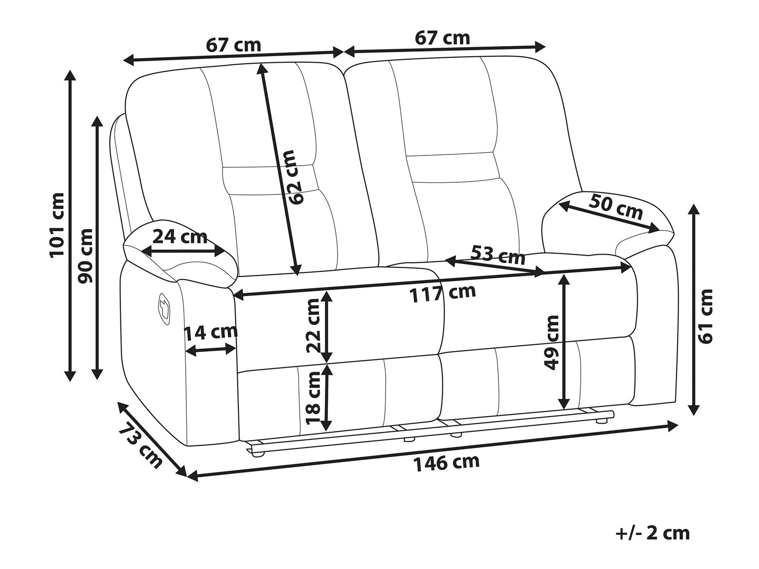 Dīvāns reglainer Tivlira 101 (Bēšs)
