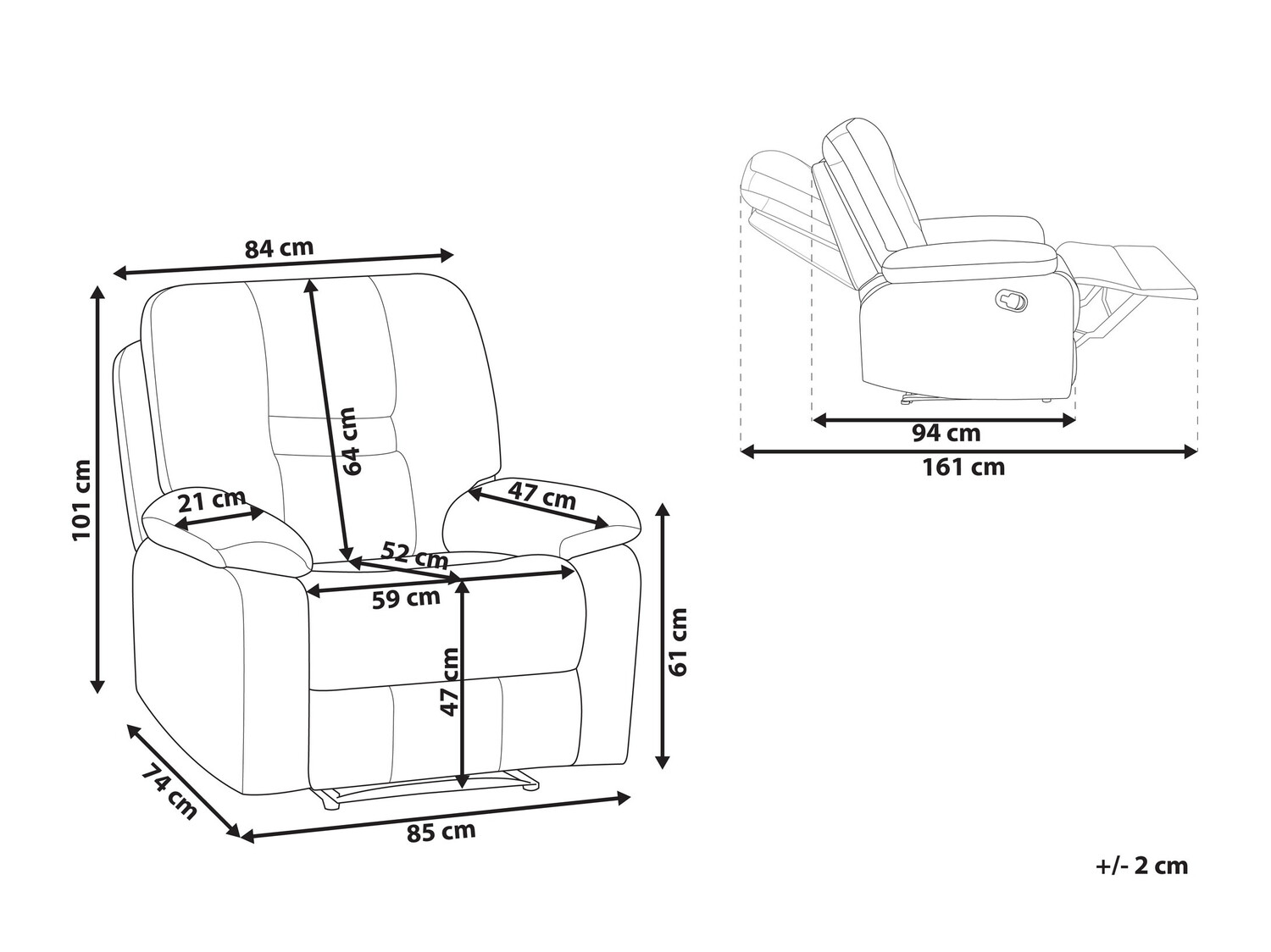 Krēsls reglainer Tivlira 109 (Bēšs)