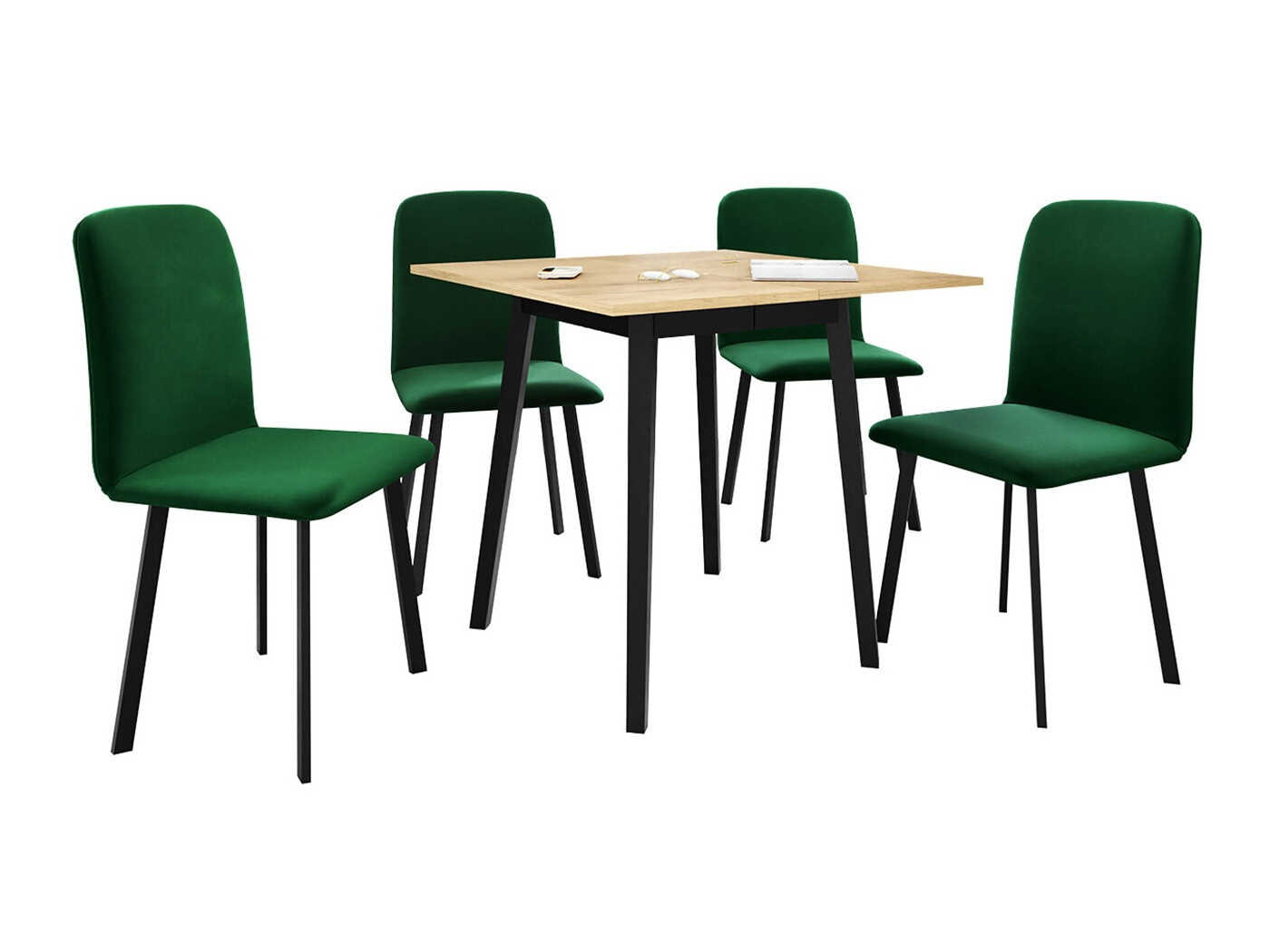 Ēdamistabas komplekts Edmond 116 (Amatniecības zelta ozols + Melns)