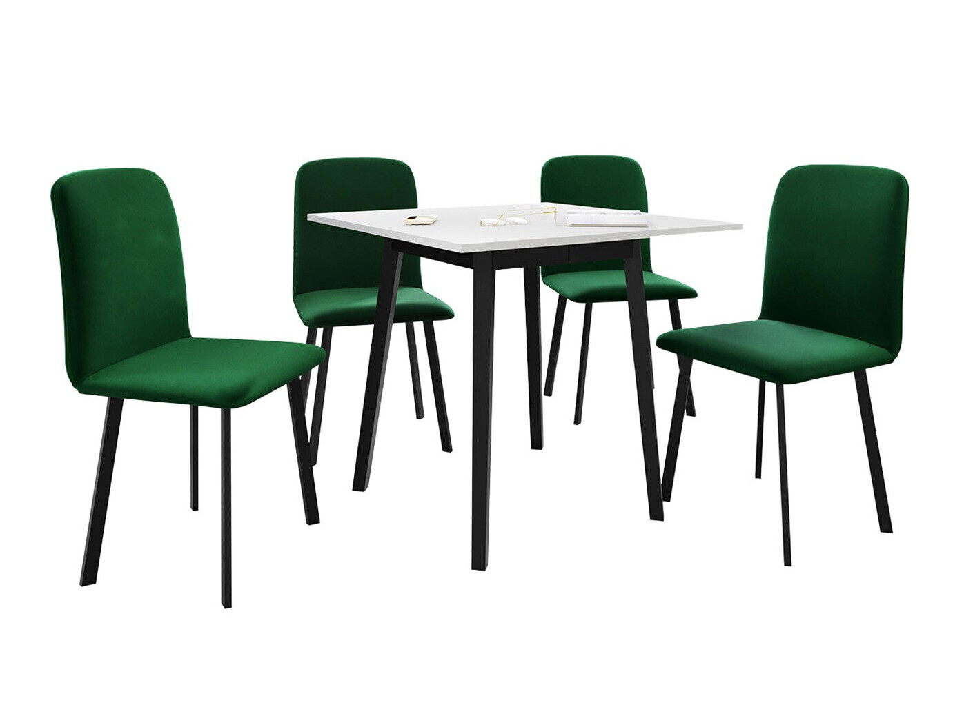 Ēdamistabas komplekts Edmond 116 (Balts + Melns)