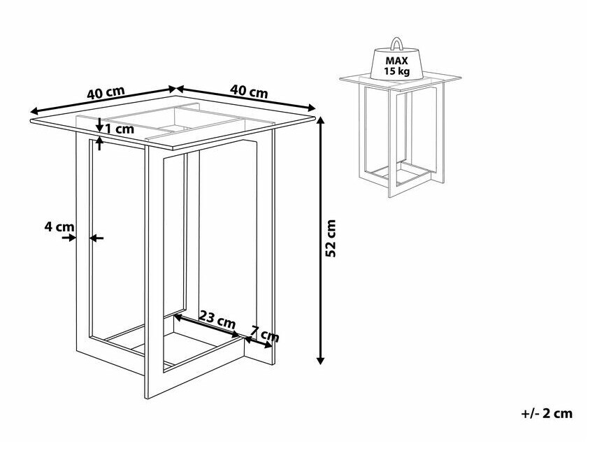 Kafijas galdiņš Berwyn 743 (Sudraba)