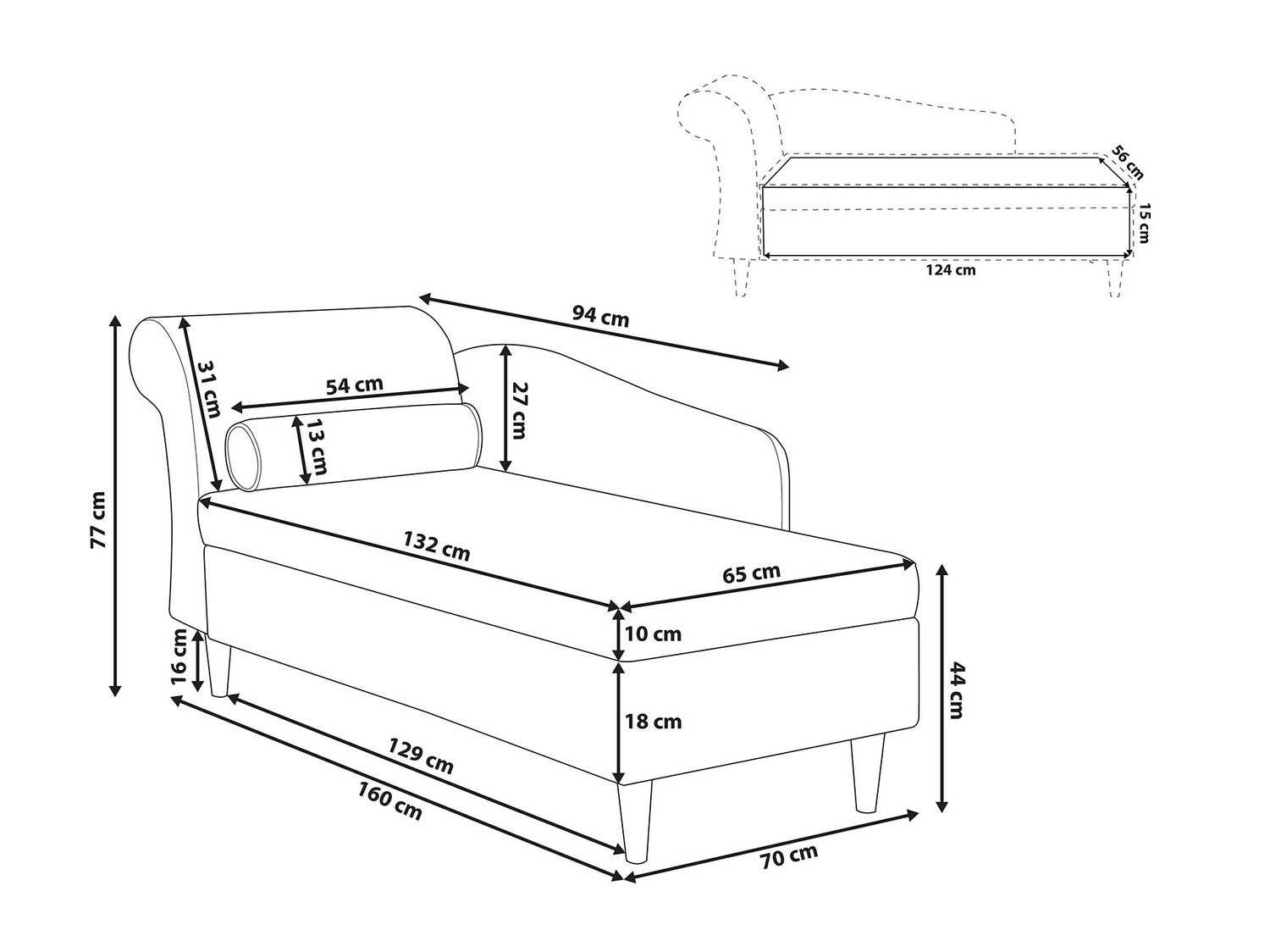 Kušete Berwyn 737 (Tumši pelēks)
