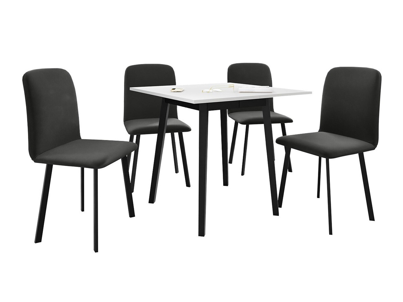 Обеденный гарнитур Edmond 116 (Белый + Чёрный)