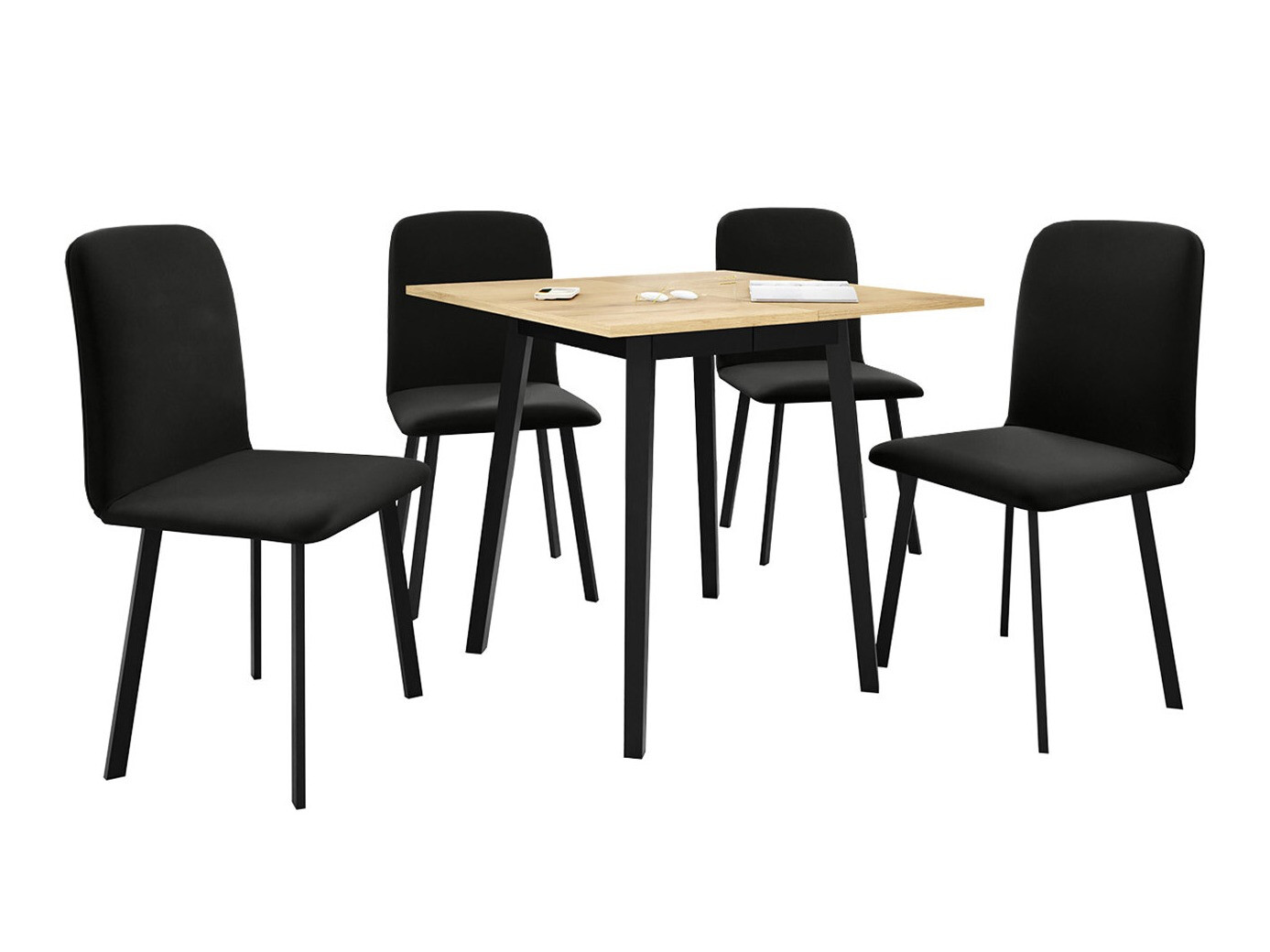 Обеденный гарнитур Edmond 116 (Ремесло золотой дуб + Чёрный)