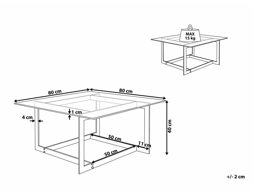 Žurnālu galdiņš Berwyn 741 (Zelta)
