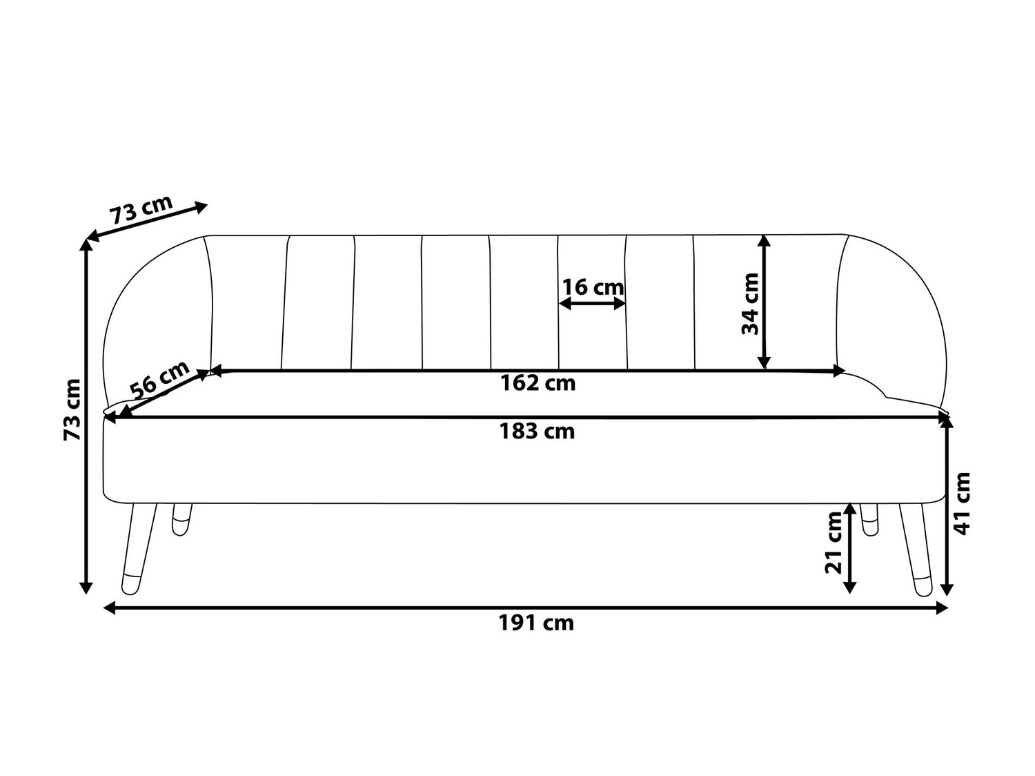 Dīvāns Berwyn 752 (Pelēks)