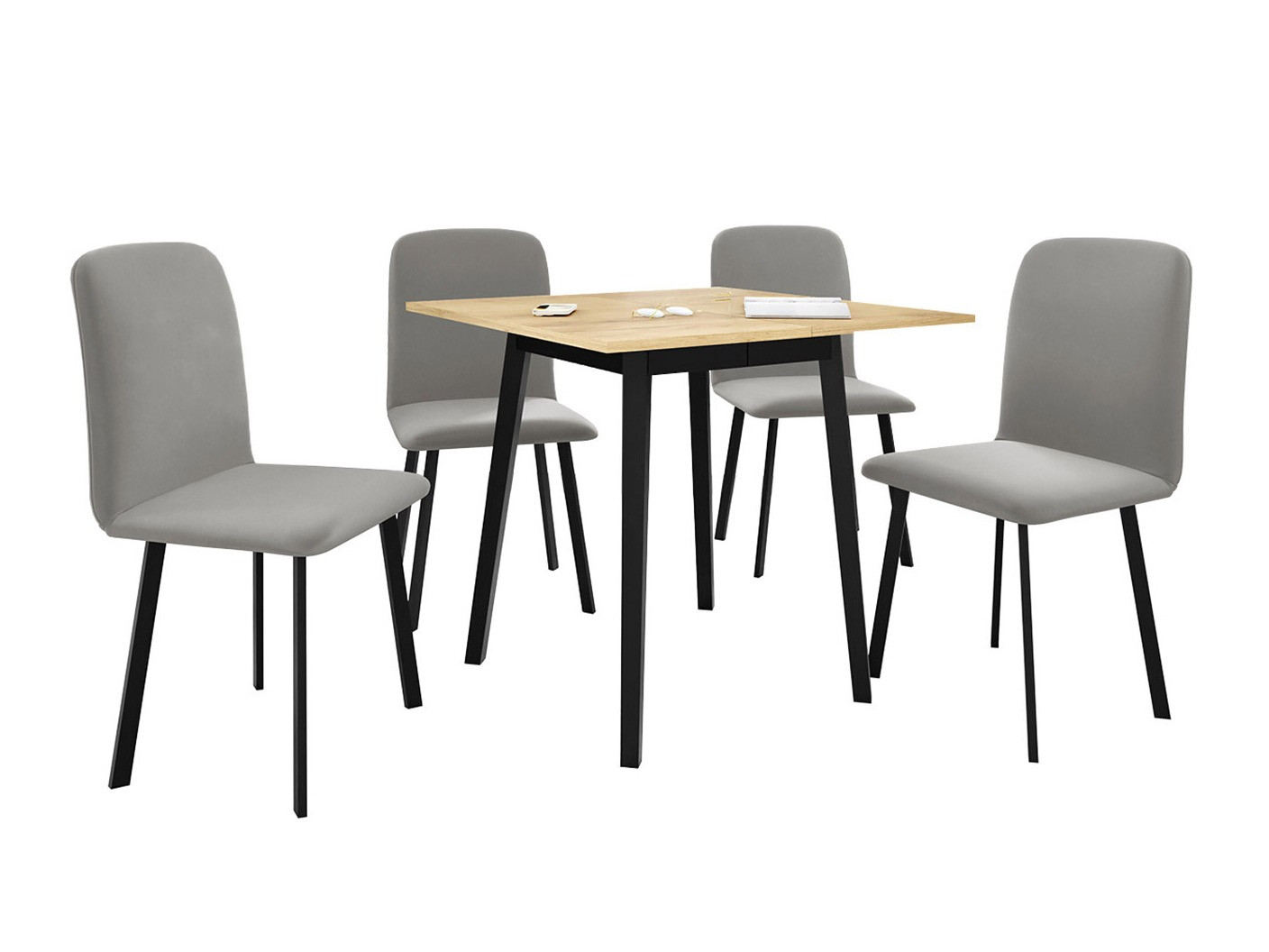 Ēdamistabas komplekts Edmond 116 (Amatniecības zelta ozols + Melns)