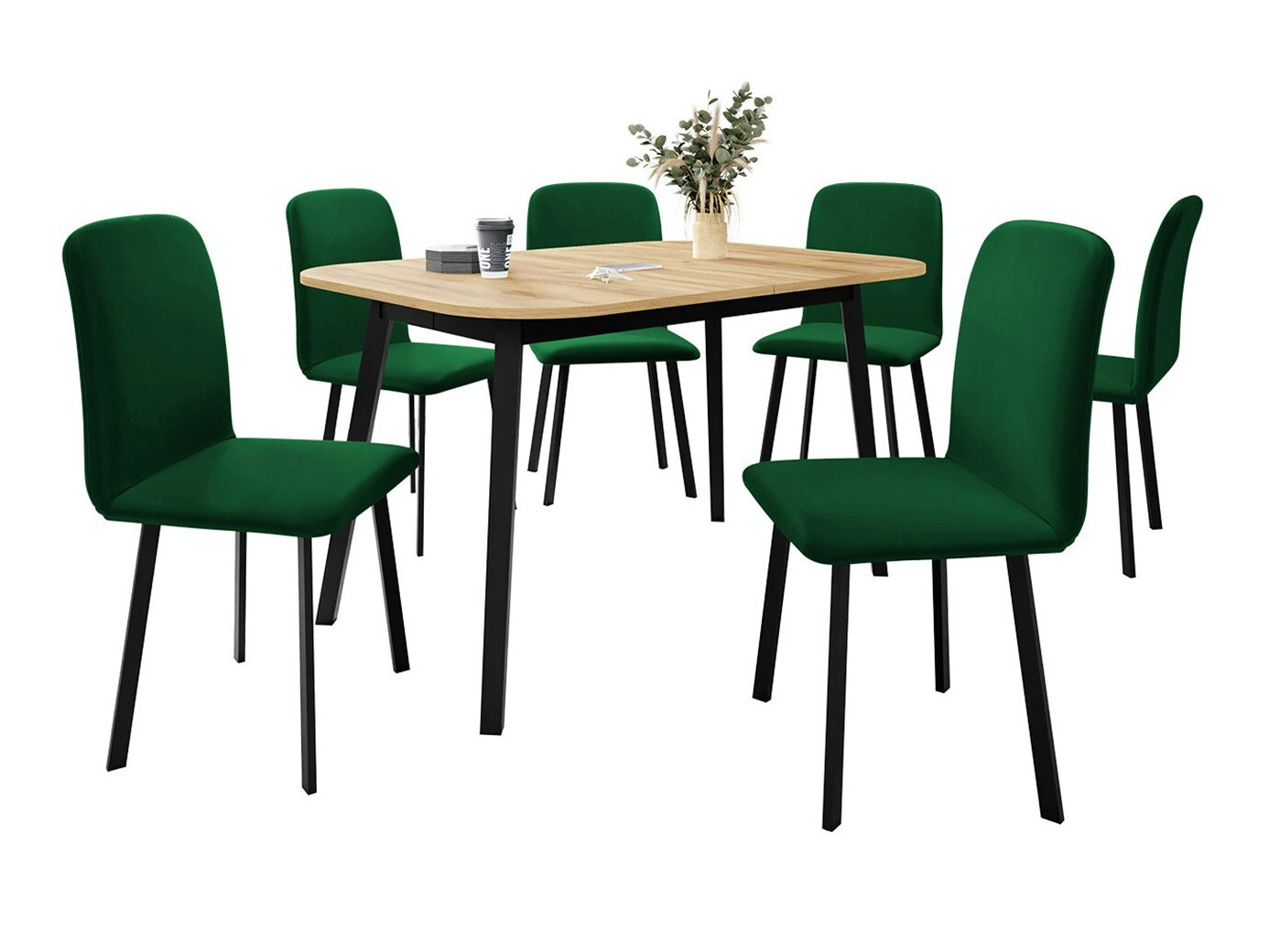 Ēdamistabas komplekts Edmond 117 (Amatniecības zelta ozols + Melns)