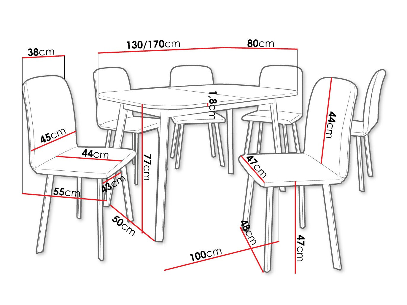 Ēdamistabas komplekts Edmond 117 (Amatniecības zelta ozols + Melns)