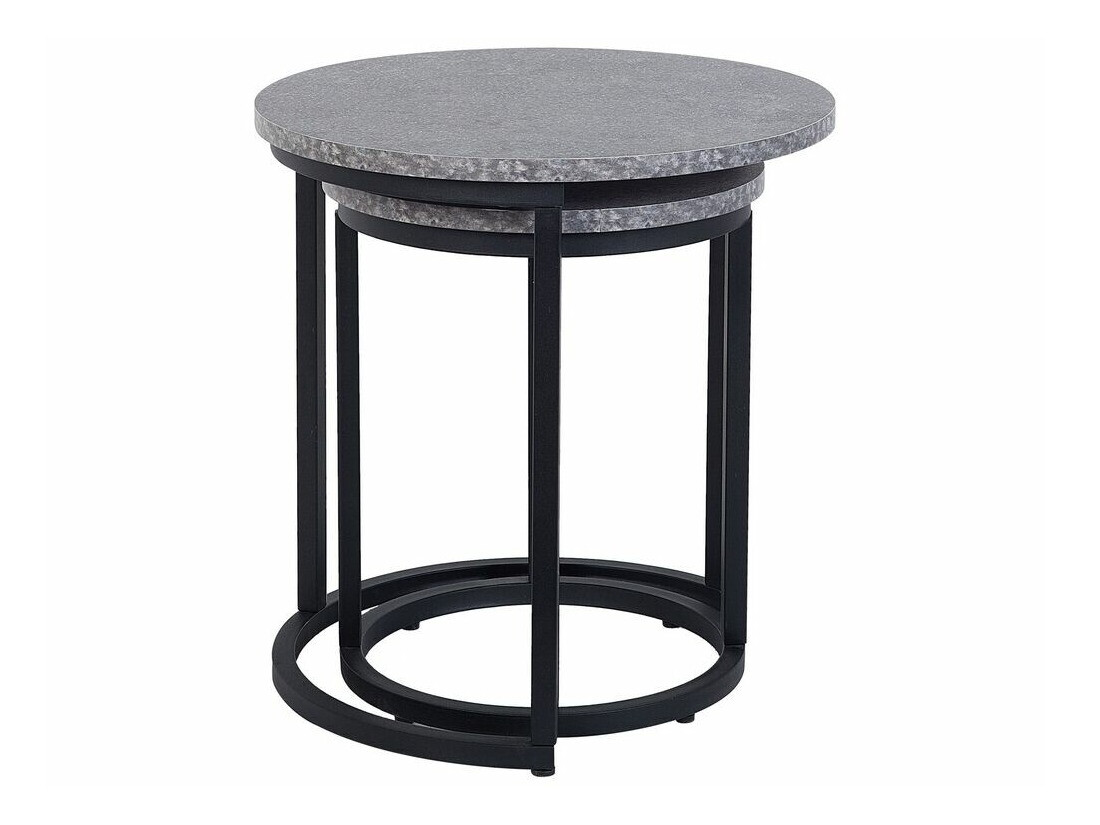 Комплект кофейных столиков Berwyn 759 (Чёрный + Бетон)