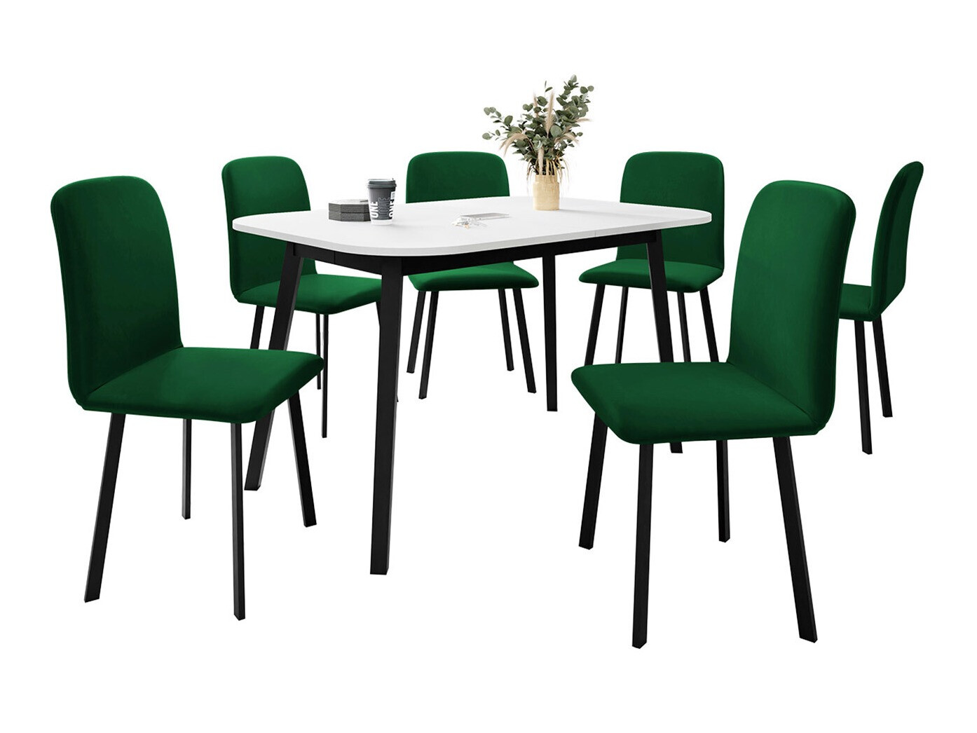 Обеденный гарнитур Edmond 117 (Белый + Чёрный)