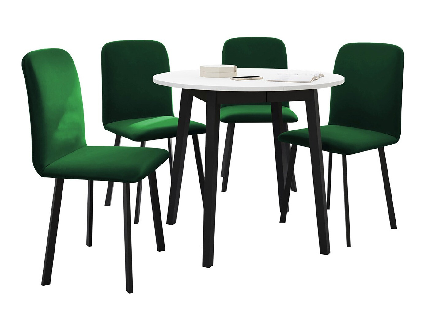 Ēdamistabas komplekts Edmond 119 (Balts + Melns)