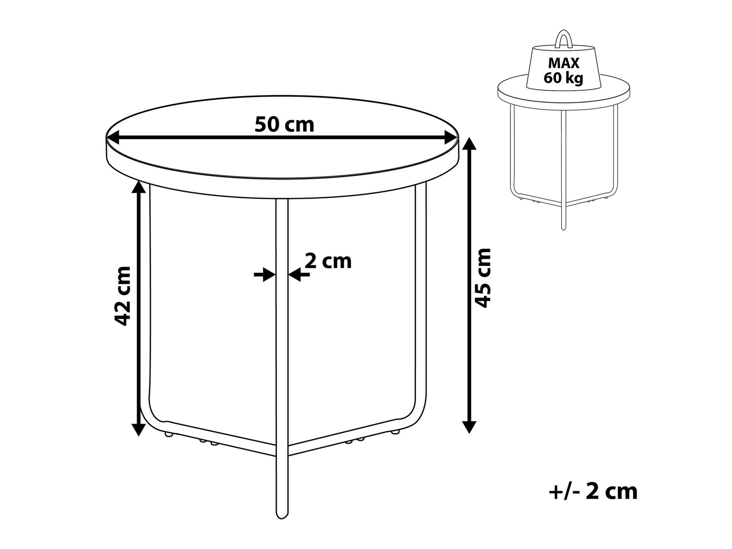 Kafijas galdiņš Berwyn 780 (Pelēks + Melns)
