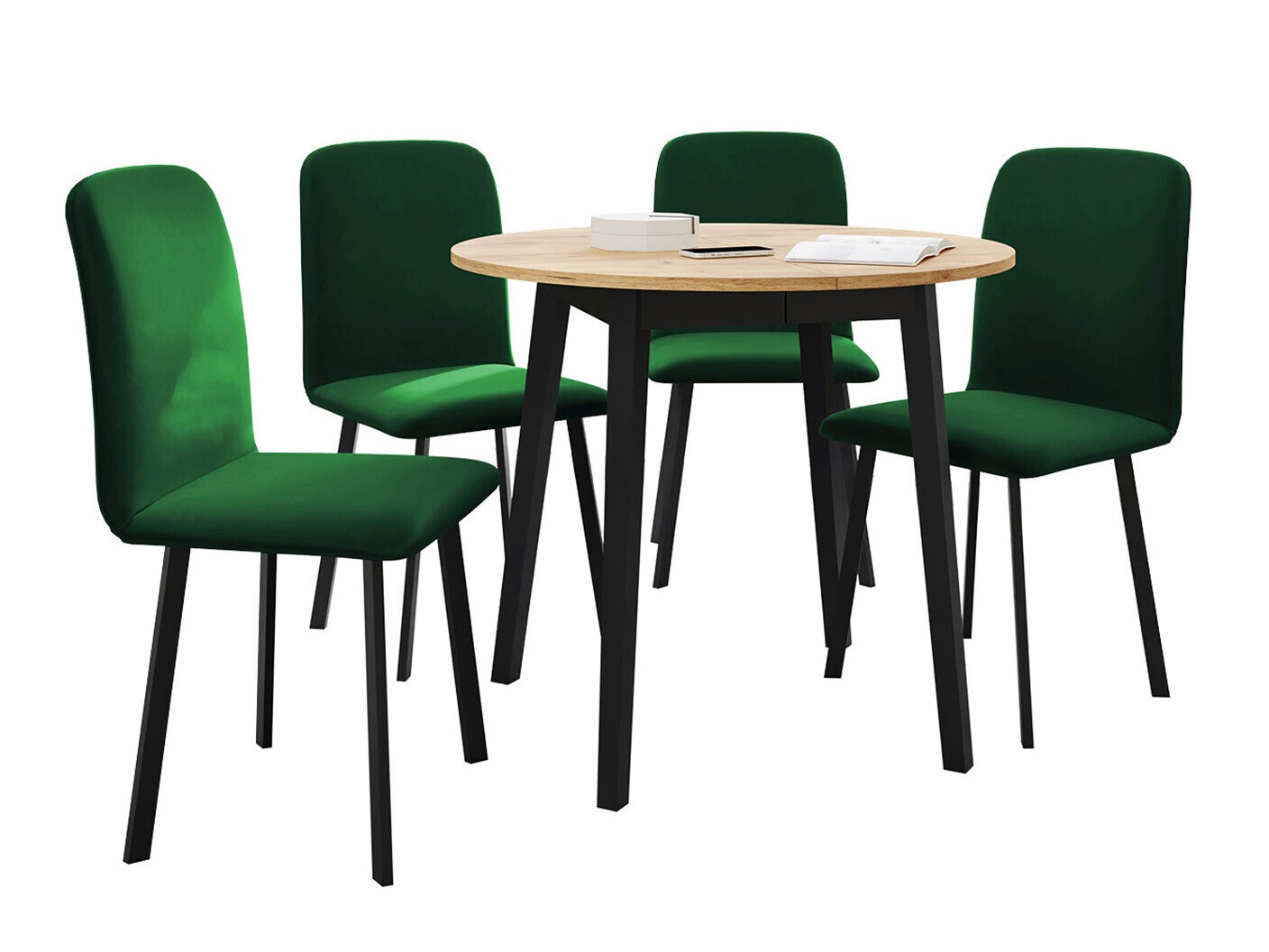 Обеденный гарнитур Edmond 119 (Ремесло золотой дуб + Чёрный)