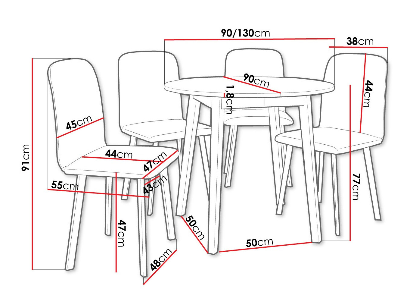 Обеденный гарнитур Edmond 119 (Ремесло золотой дуб + Чёрный)