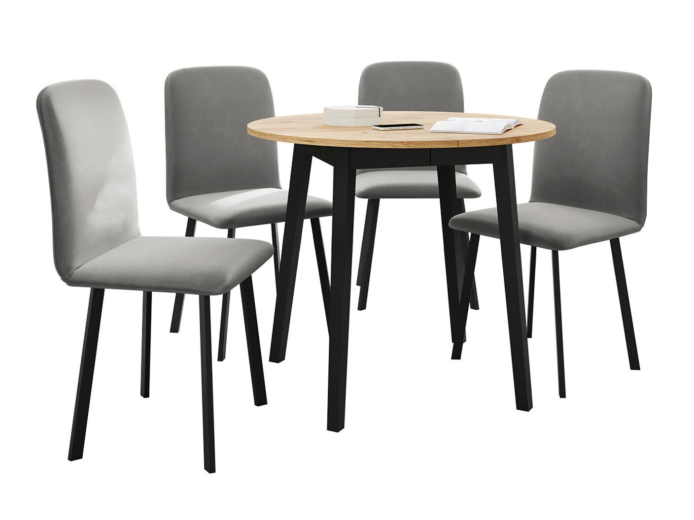 Обеденный гарнитур Edmond 119 (Ремесло золотой дуб + Чёрный)