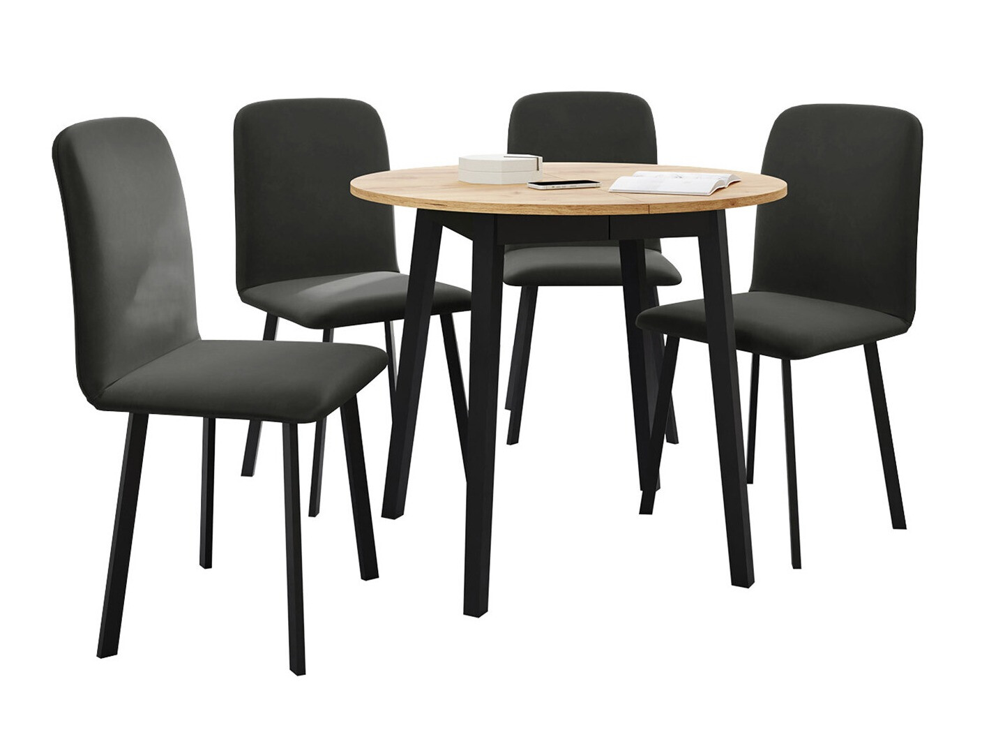 Обеденный гарнитур Edmond 119 (Ремесло золотой дуб + Чёрный)