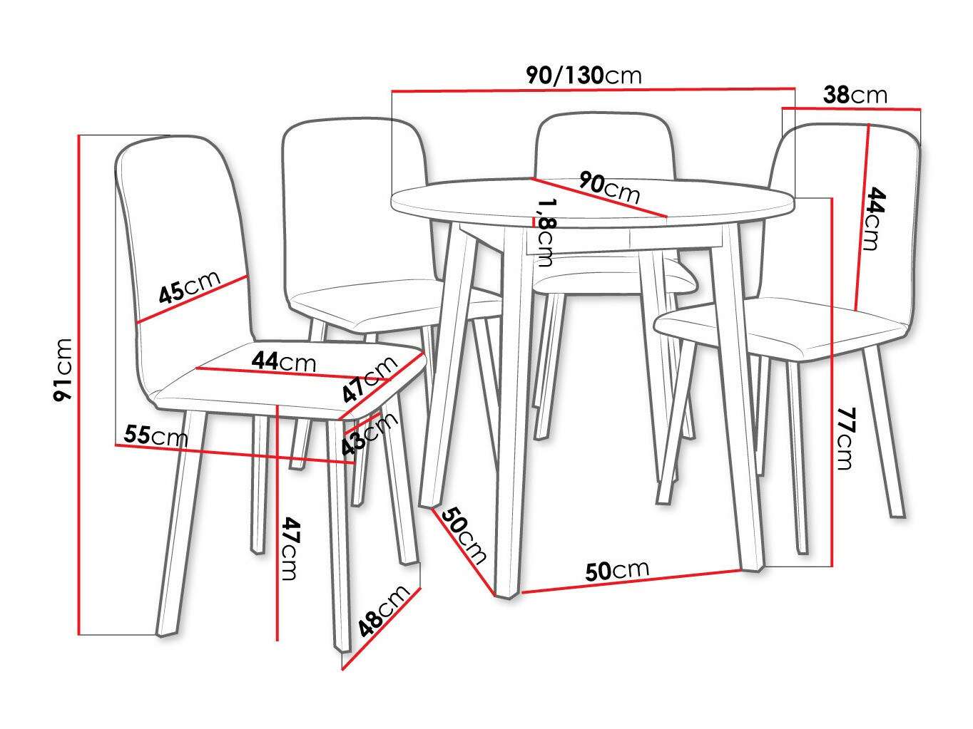 Обеденный гарнитур Edmond 119 (Ремесло золотой дуб + Чёрный)