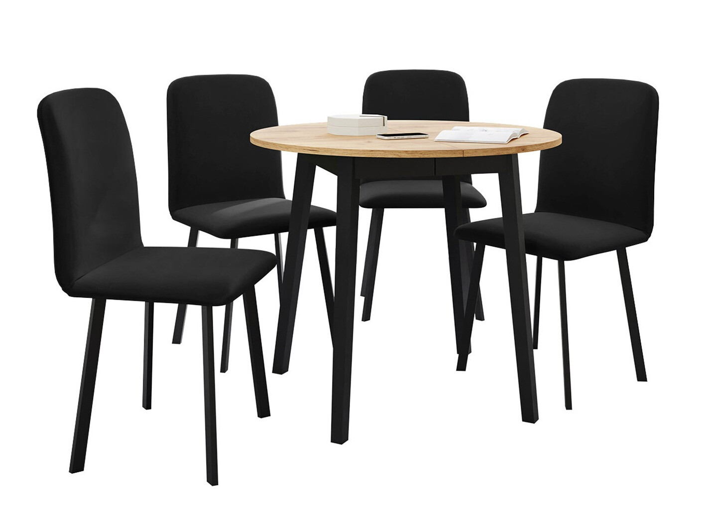 Обеденный гарнитур Edmond 119 (Ремесло золотой дуб + Чёрный)