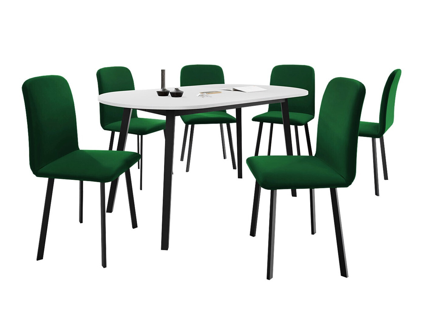 Ēdamistabas komplekts Edmond 121 (Balts + Melns)