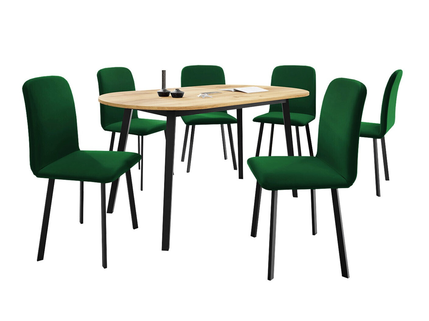 Обеденный гарнитур Edmond 121 (Ремесло золотой дуб + Чёрный)