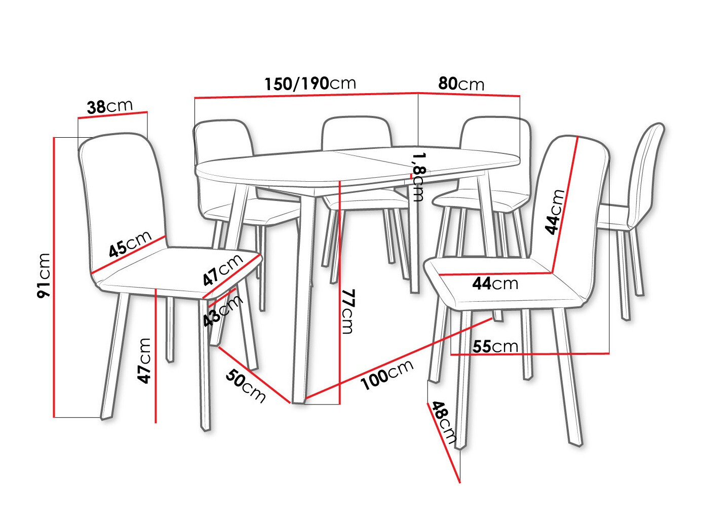 Обеденный гарнитур Edmond 121 (Ремесло золотой дуб + Чёрный)