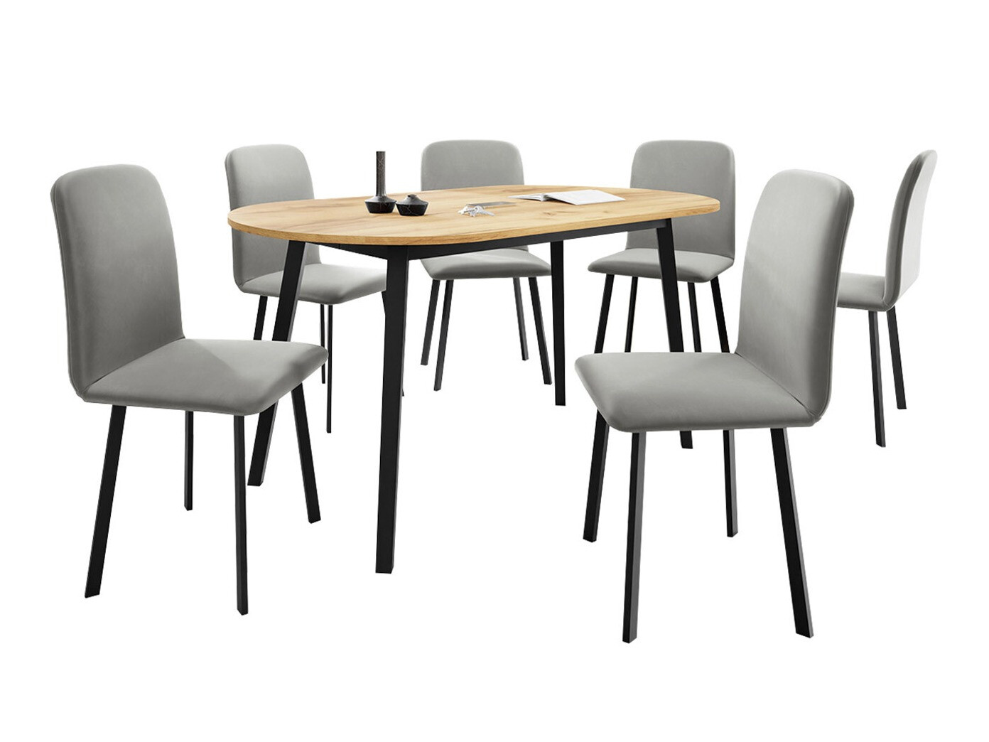 Обеденный гарнитур Edmond 121 (Ремесло золотой дуб + Чёрный)